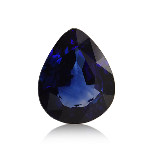 2,65 Karat blauer Birnensaphir