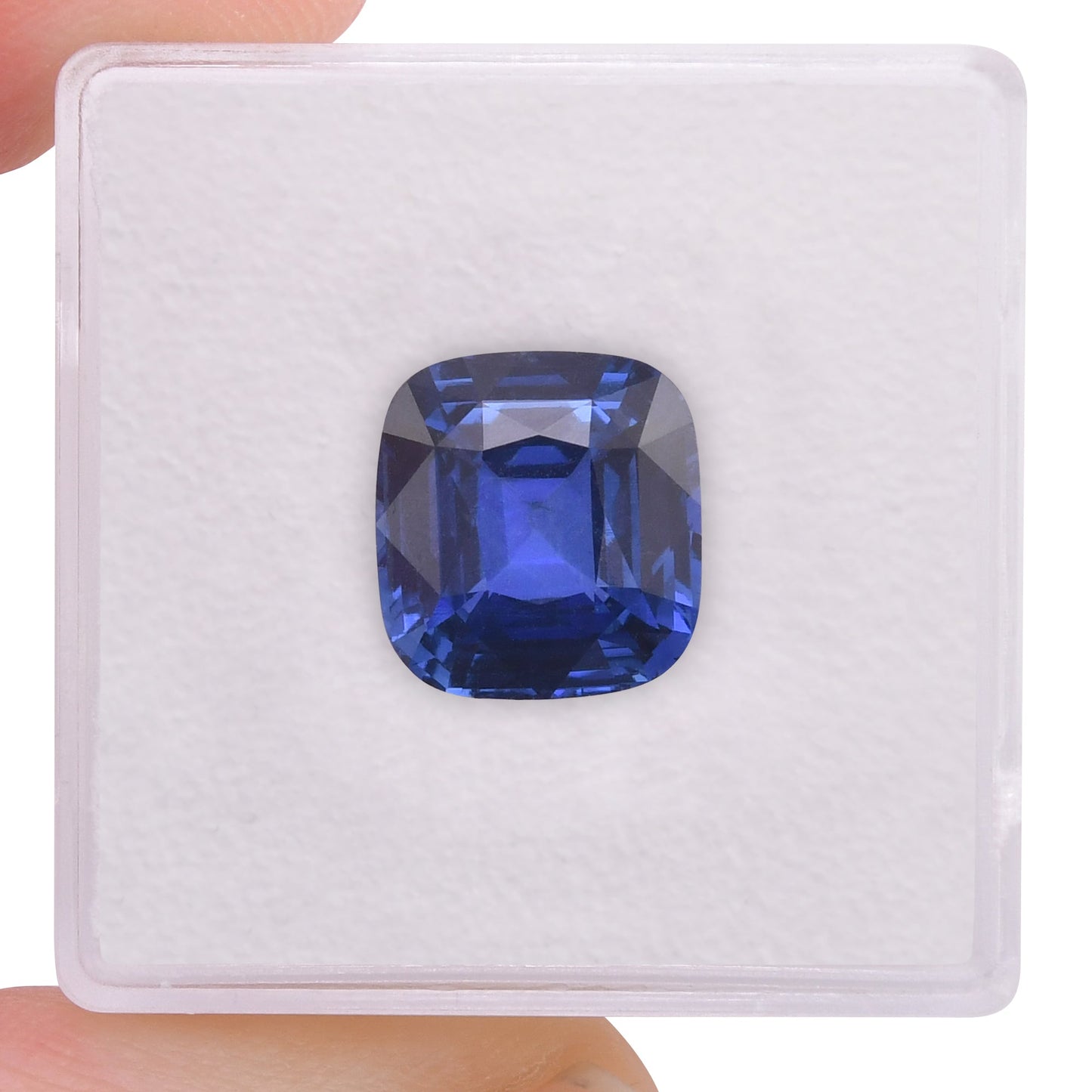 5,04 Karat blauer sri-lankischer Kissen-Saphir CD