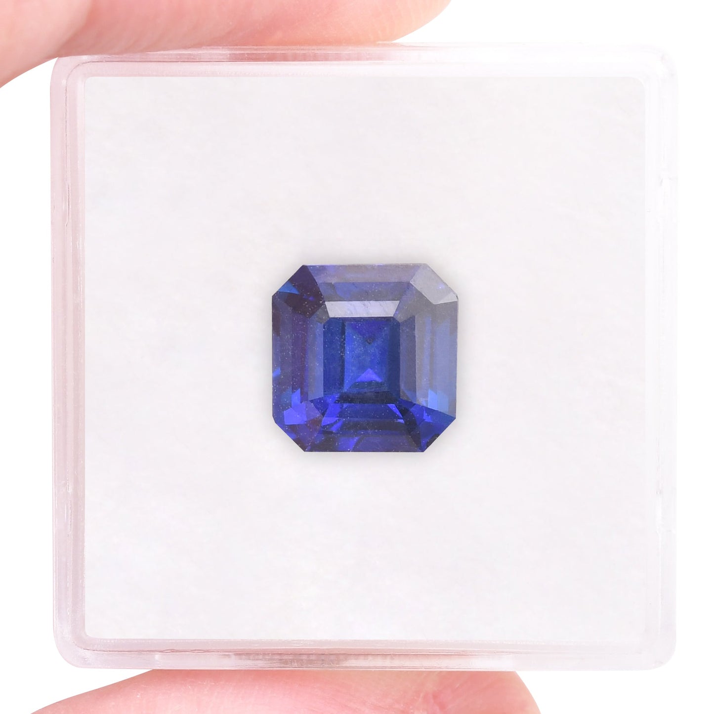 4,08 Karat Blauer SRI LANKAN Quadratischer Smaragd Saphir CD