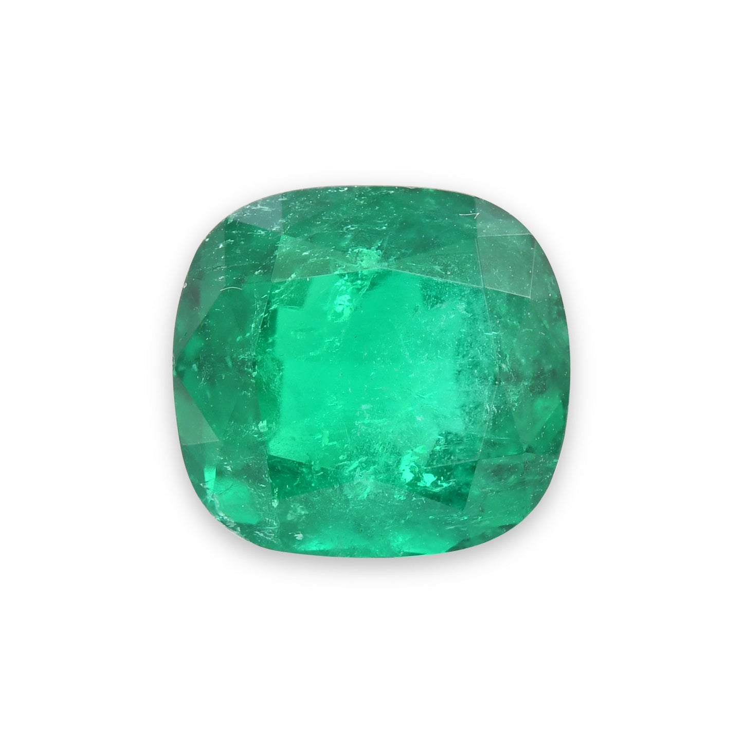 3.68 Carat Green COLOMBIAN Cushion Emerald GUBELIN