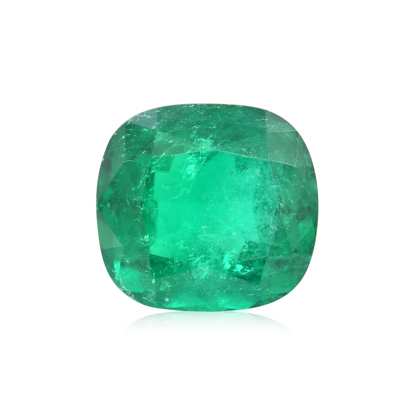3.68 Carat Green COLOMBIAN Cushion Emerald GUBELIN