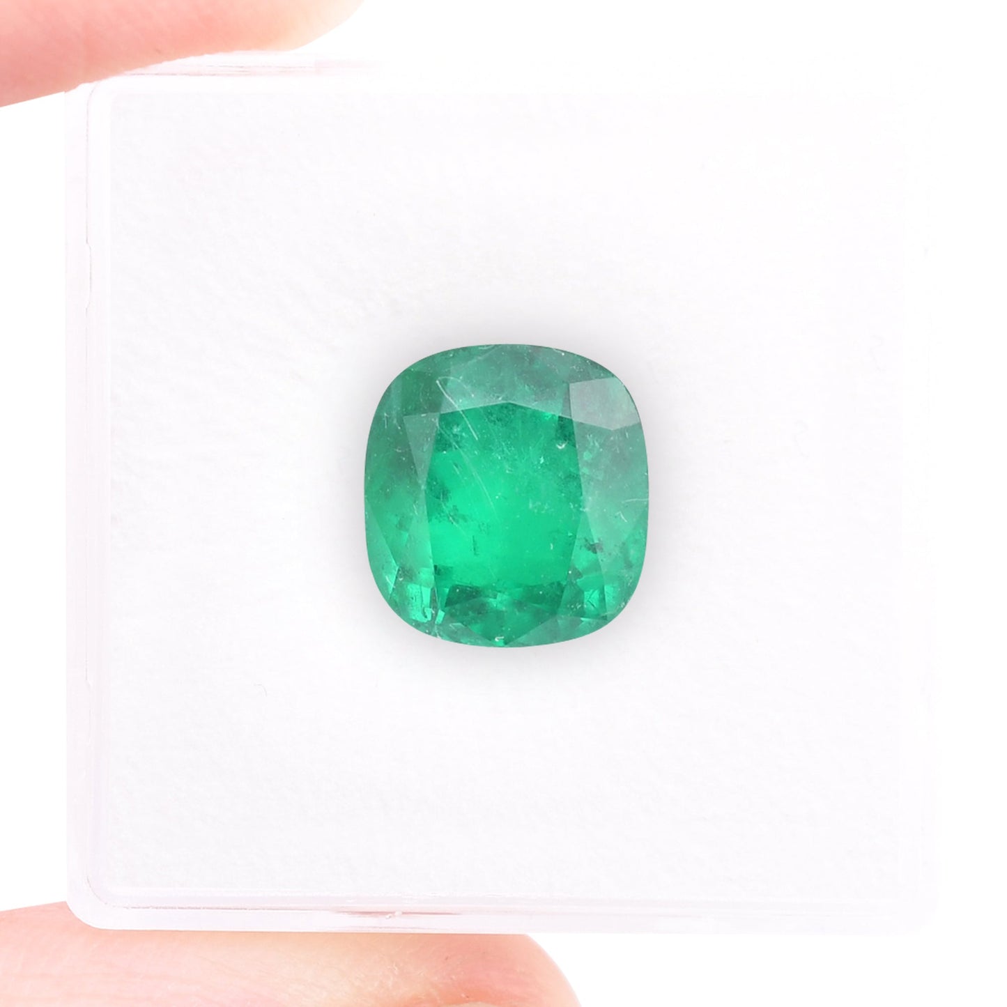 3.68 Carat Green COLOMBIAN Cushion Emerald GUBELIN