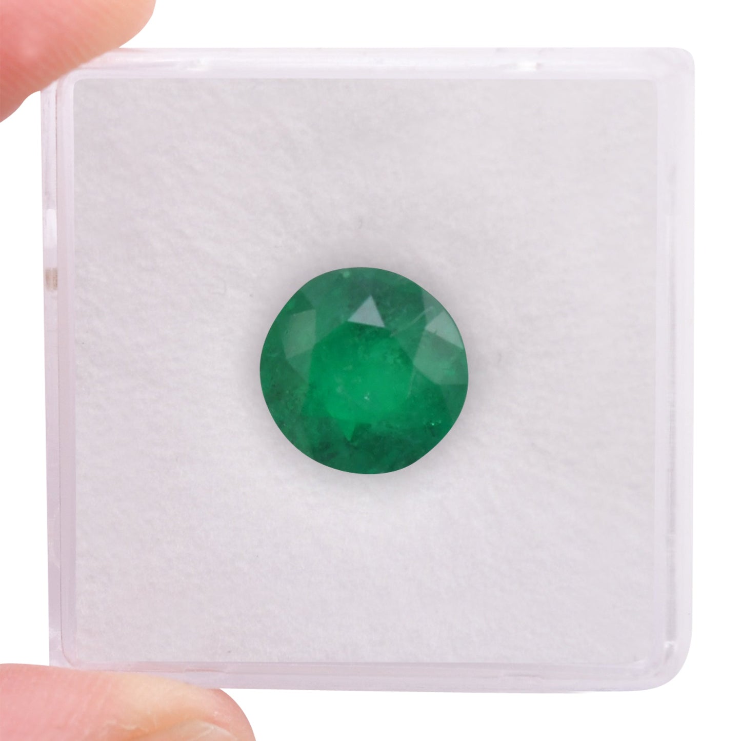 3.03 Carat Blue COLOMBIAN Round Emerald CD