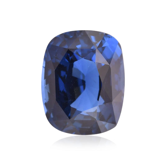 7,59 Karat blauer westafrikanischer Kissen-Saphir GRS