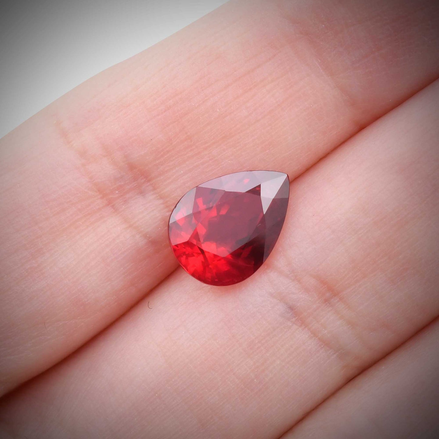 4.03 Carat Red MOZAMBIQUE Pear Ruby GRS