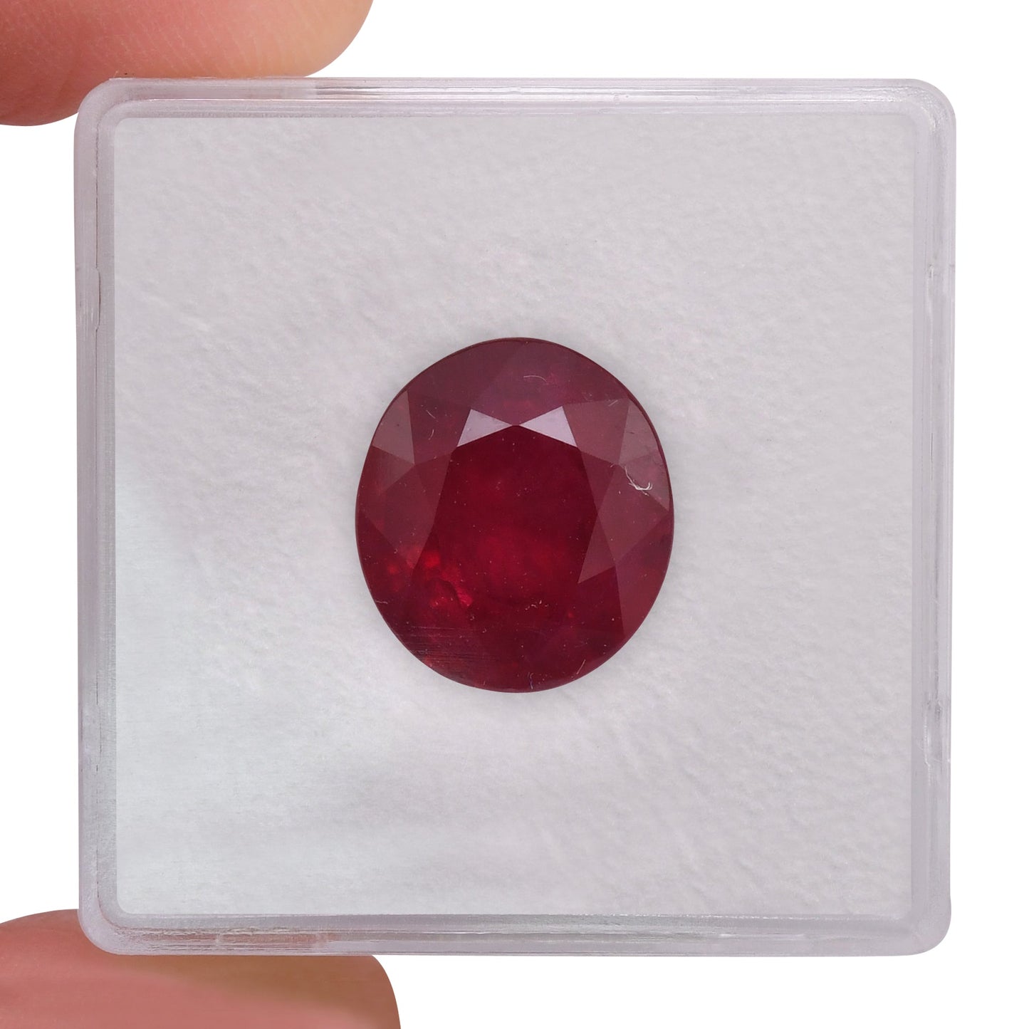 6,01 Karat roter ovaler Rubin aus Mosambik (GRS)