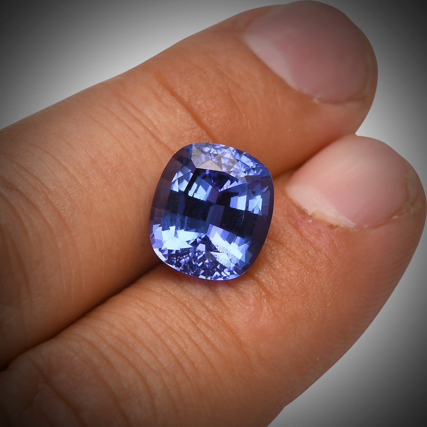 7.38 Carat Blue TANZANIAN Cushion Tanzanite