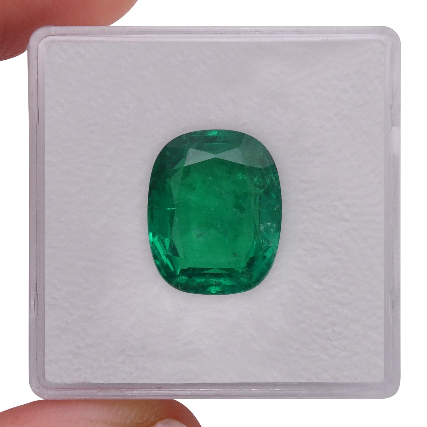 5.05 Carat Green COLOMBIA Cushion Emerald CD