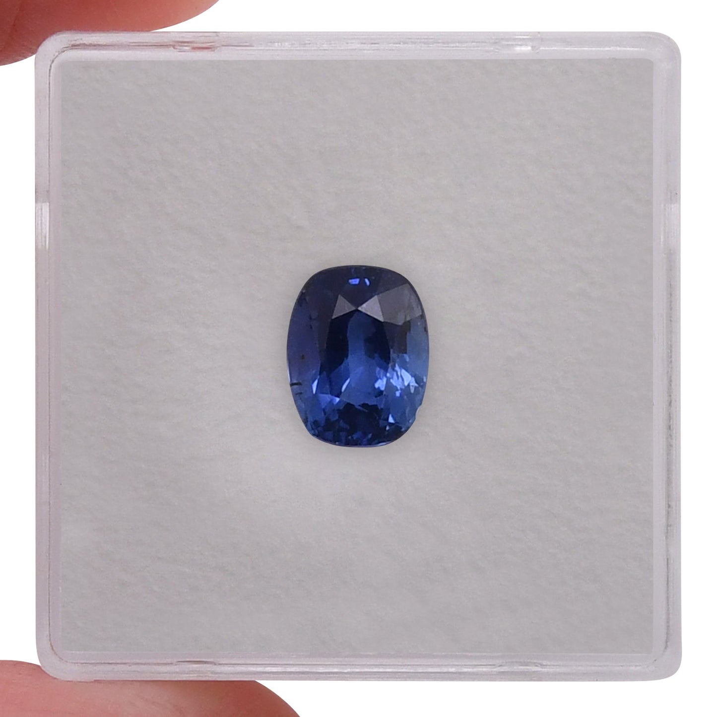 2,04 Karat blauer Kissen-Saphir