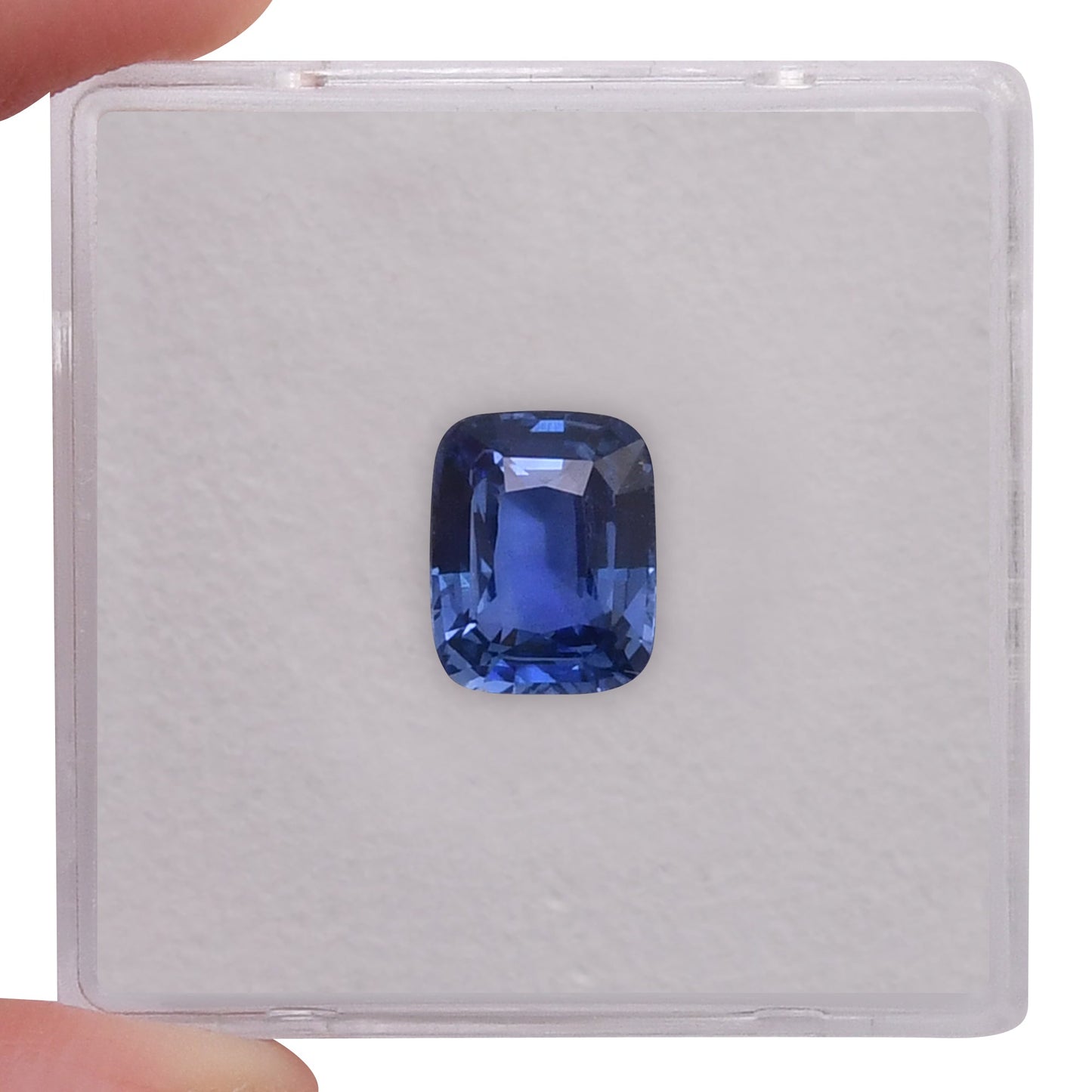2,08 Karat blauer Kissen-Saphir