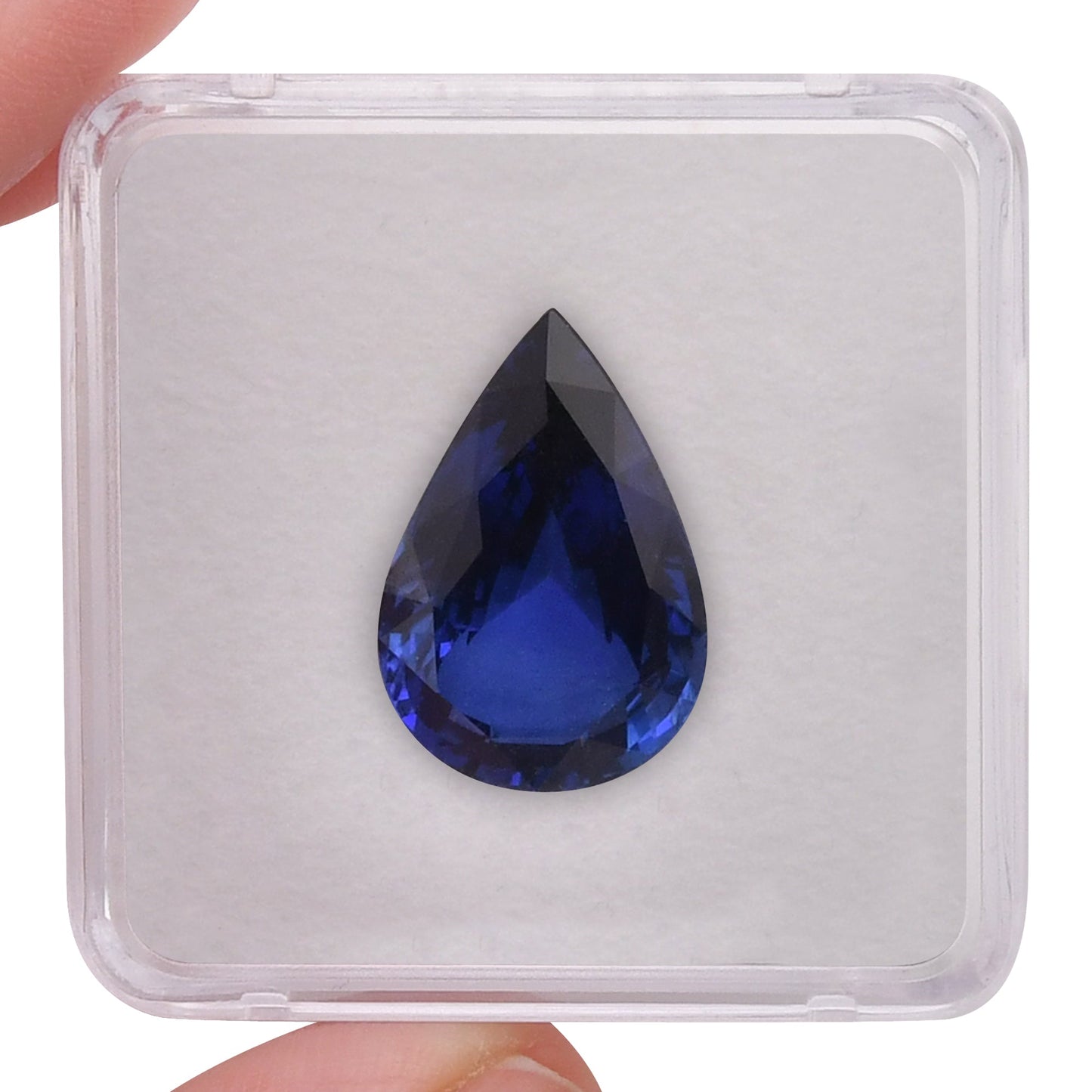 13,54 Karat blauer birnenförmiger Saphir aus Sri Lanka (CD)