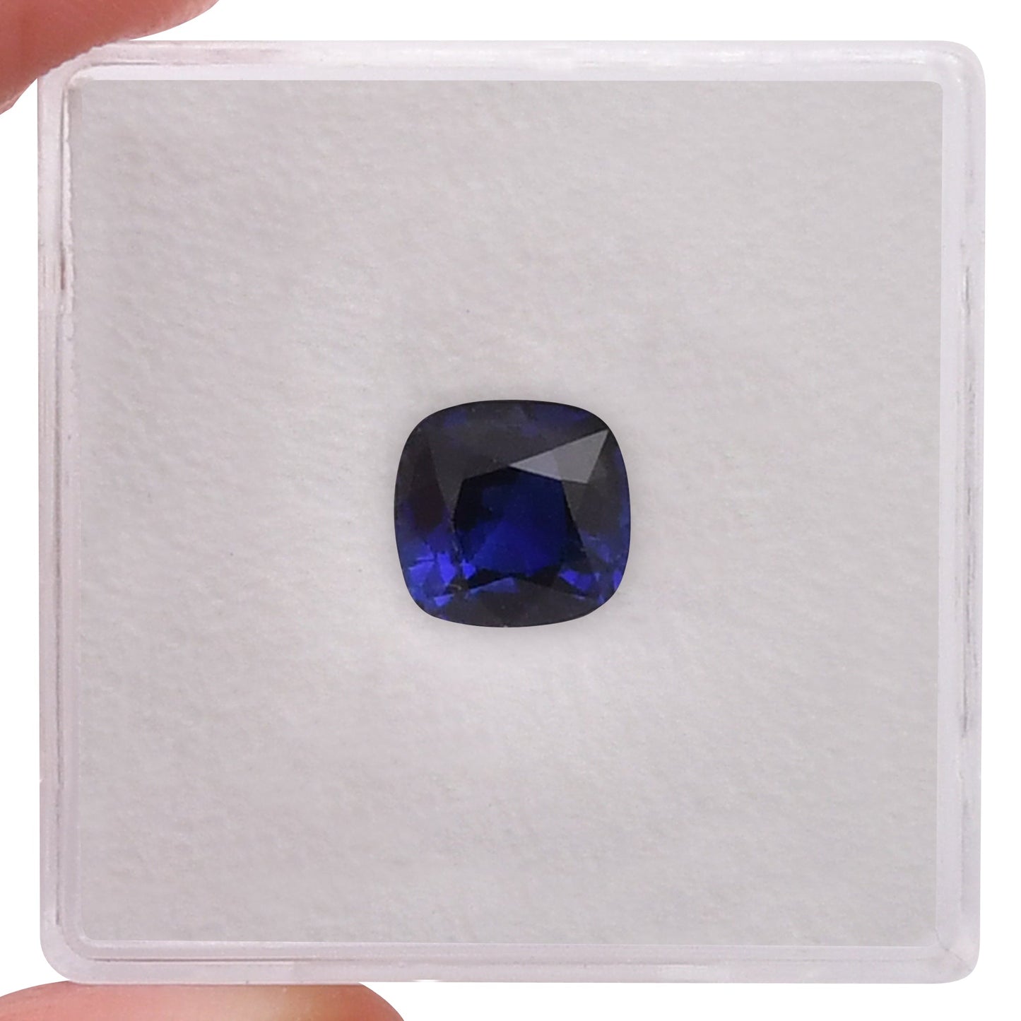 2,07 Karat blauer Kissen-Saphir