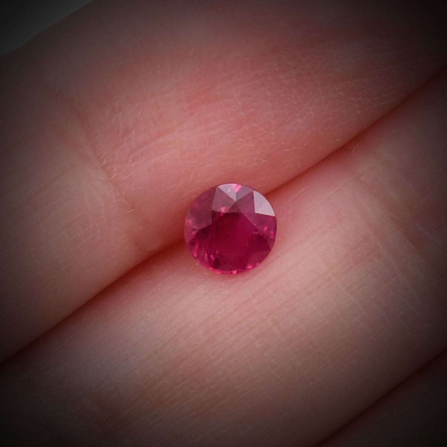0.84 Carat Red  Round Ruby