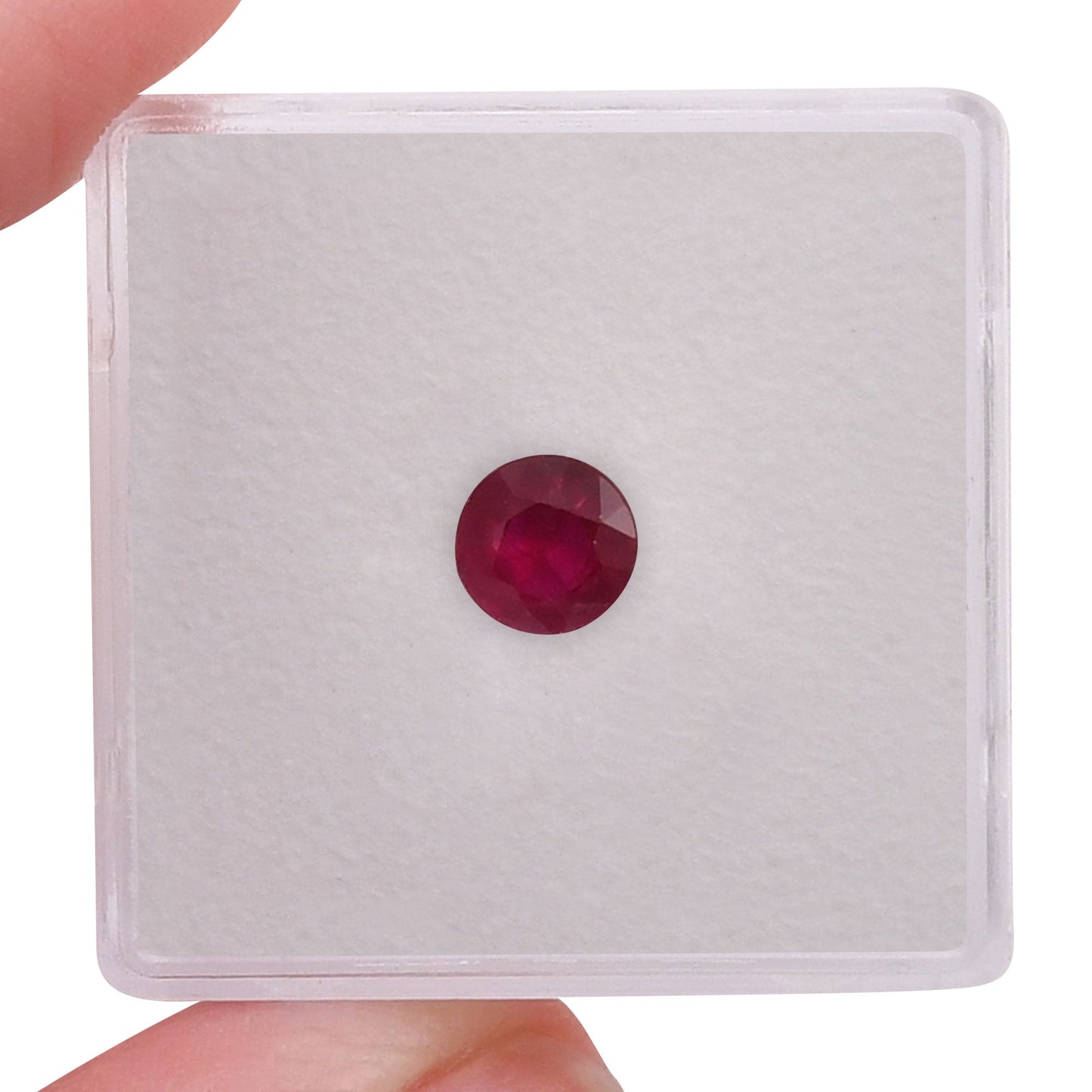 0.96 Carat Red  Round Ruby