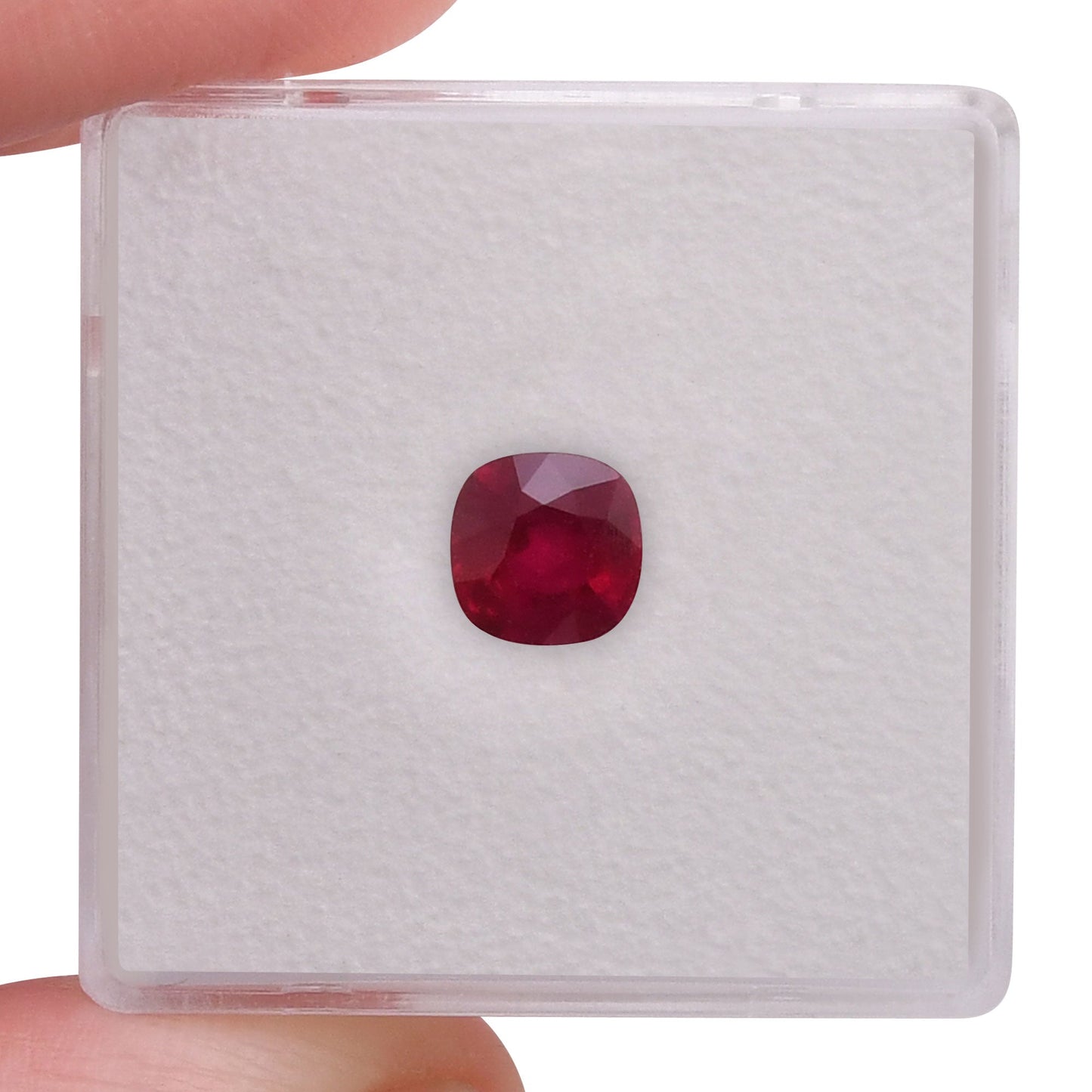 0.89 Carat Red  Cushion Ruby