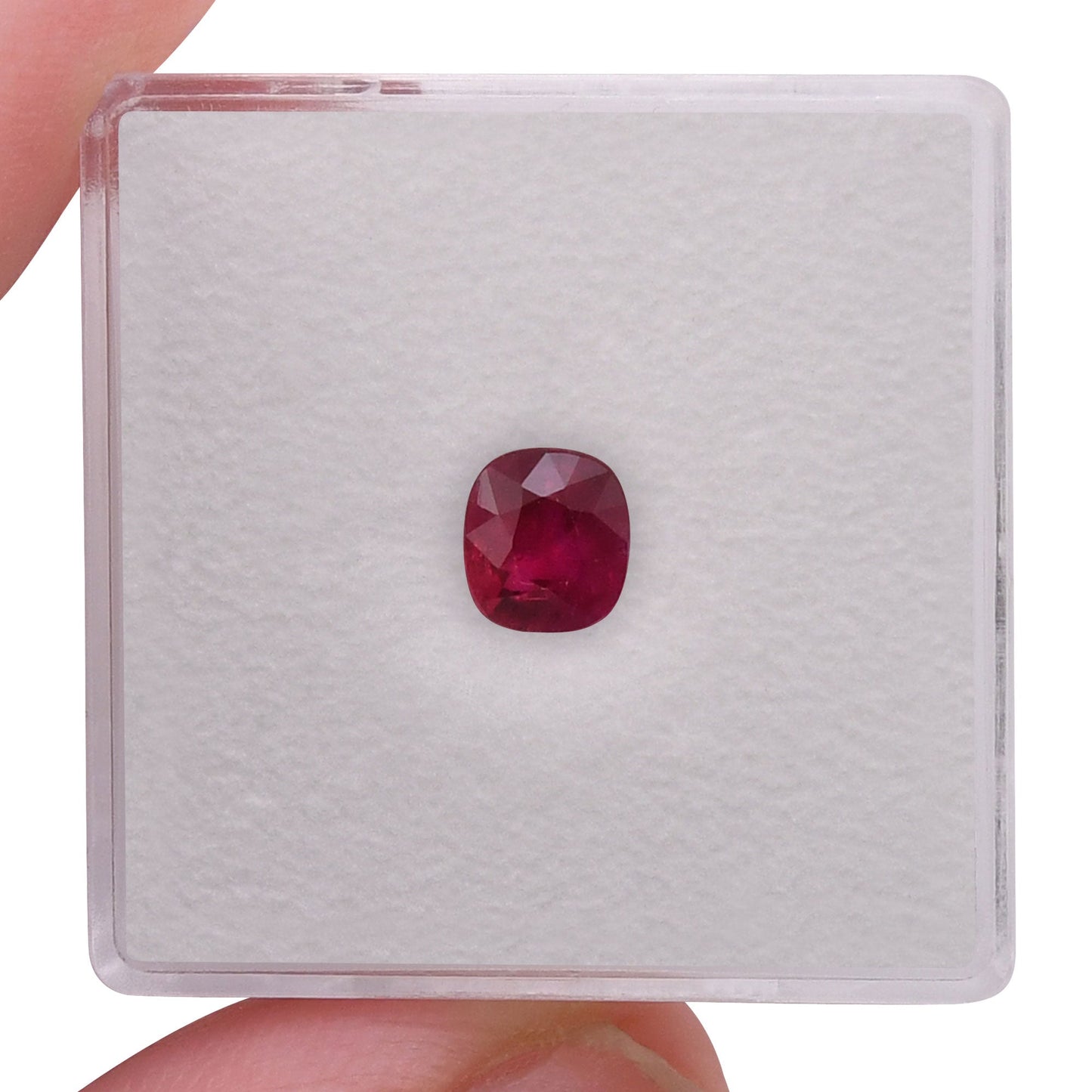 1,00 Karat roter Kissen-Rubin