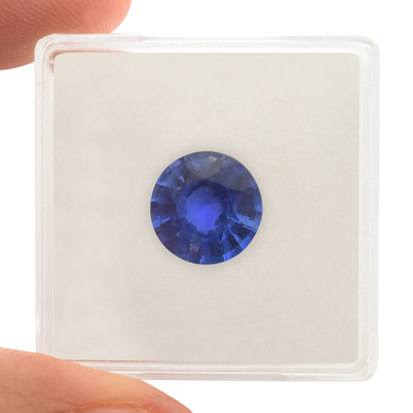 3,19 Karat blauer burmesischer runder Saphir GRS