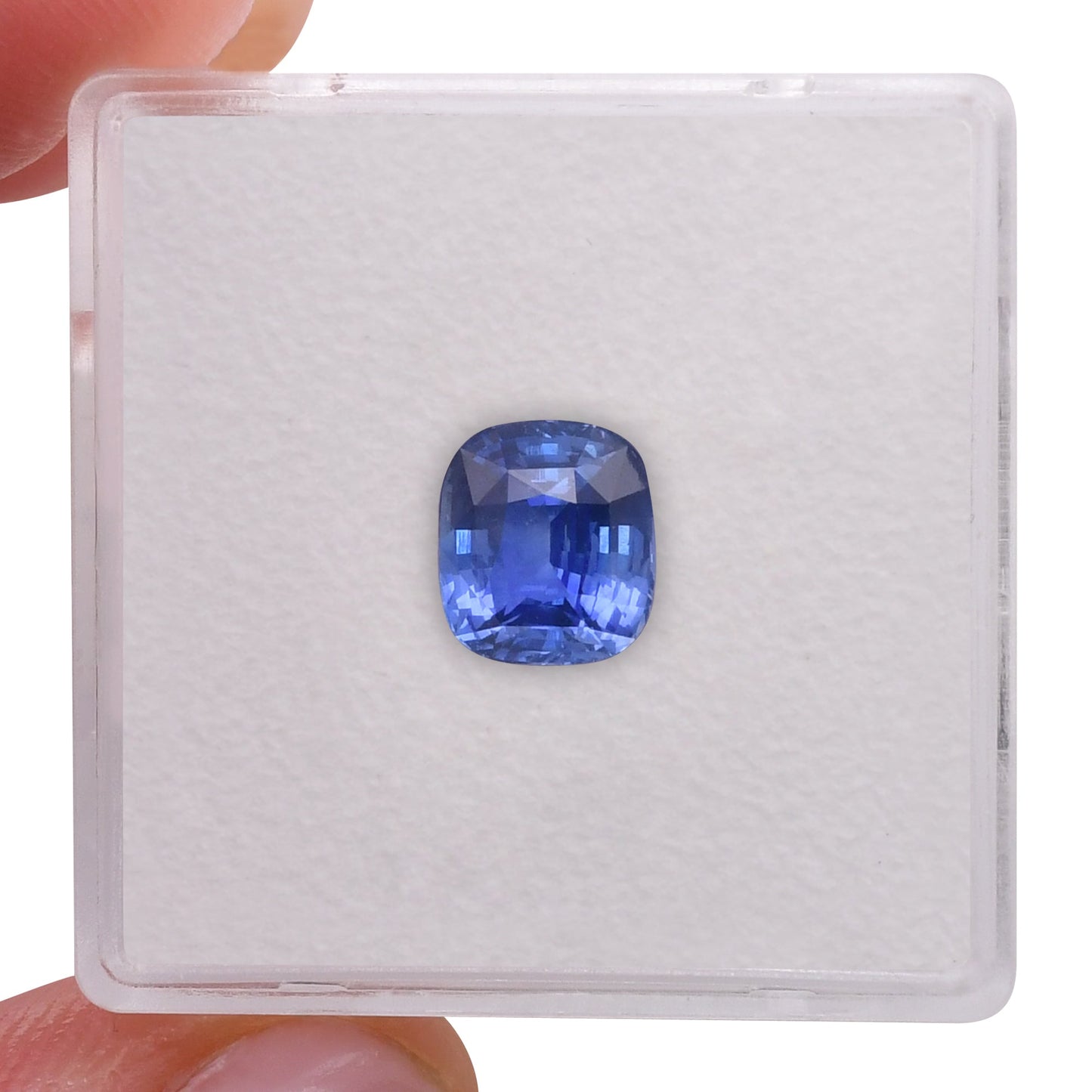 2,01 Karat blauer Kissen-Saphir