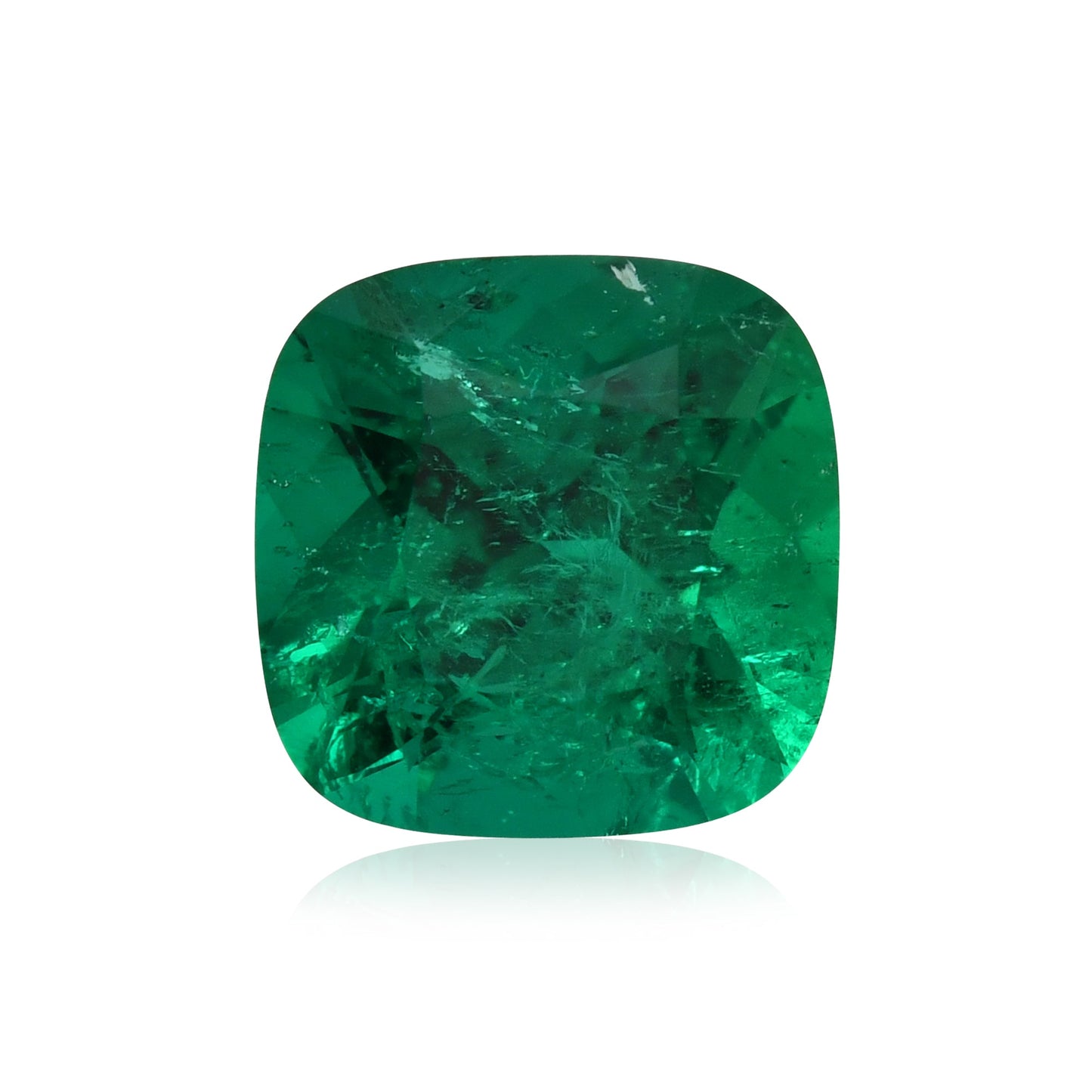 2,38 Karat Grüner kolumbianischer Kissenschliff Muzo Emerald CD