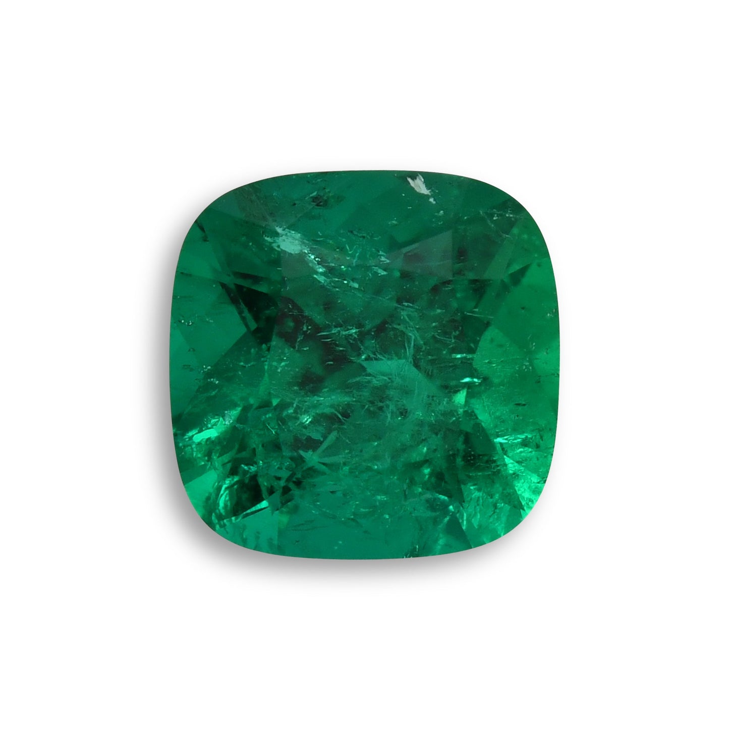 2,38 Karat Grüner kolumbianischer Kissenschliff Muzo Emerald CD