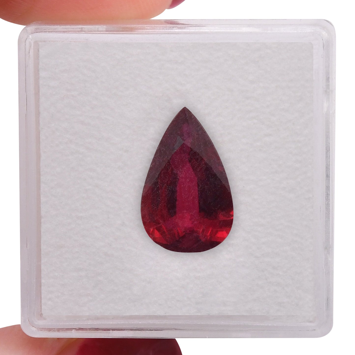 3.05 Carat Red MOZAMBIQUE Pear Ruby CD No Heat