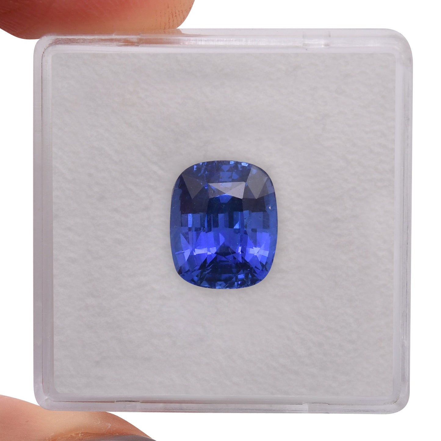 4,08 Karat blauer sri-lankischer Kissen-Saphir CD
