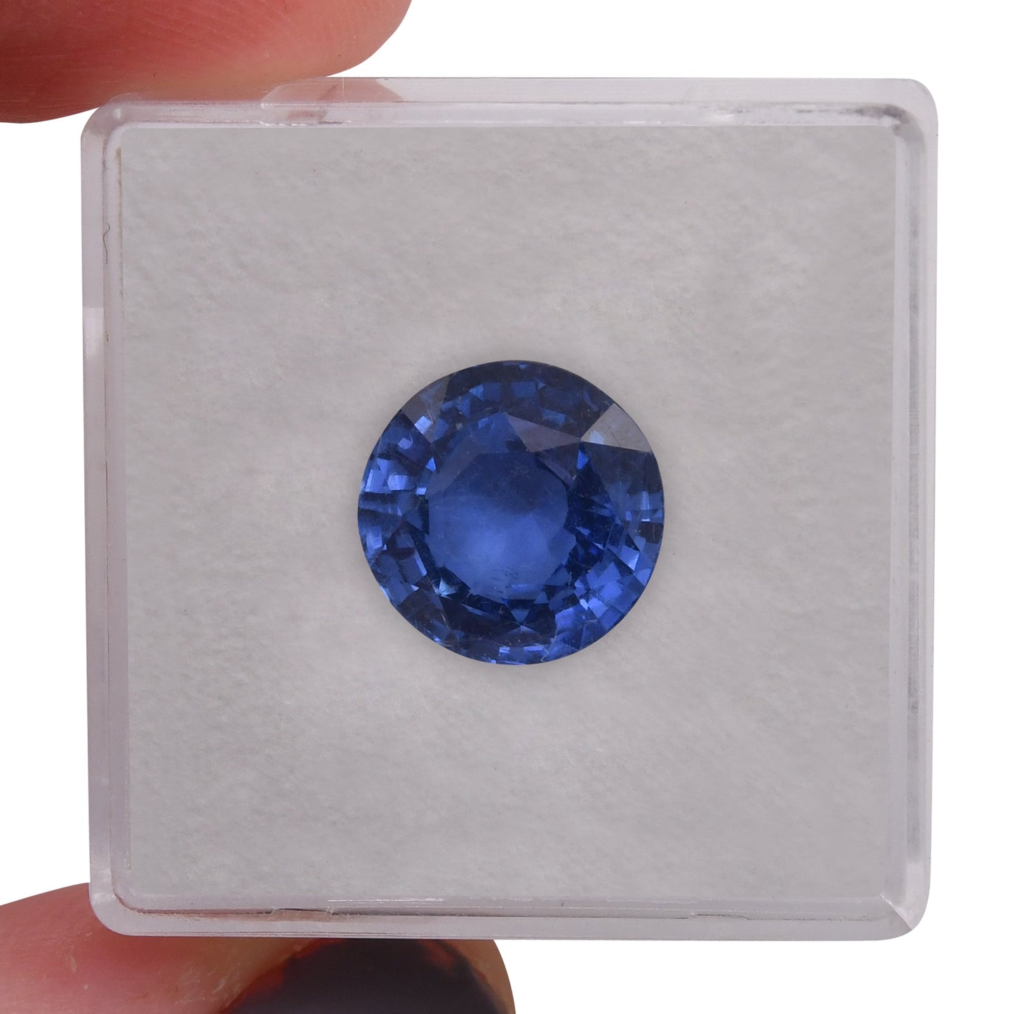 5,02 Karat blauer runder MADAGASCAR-Saphir CD