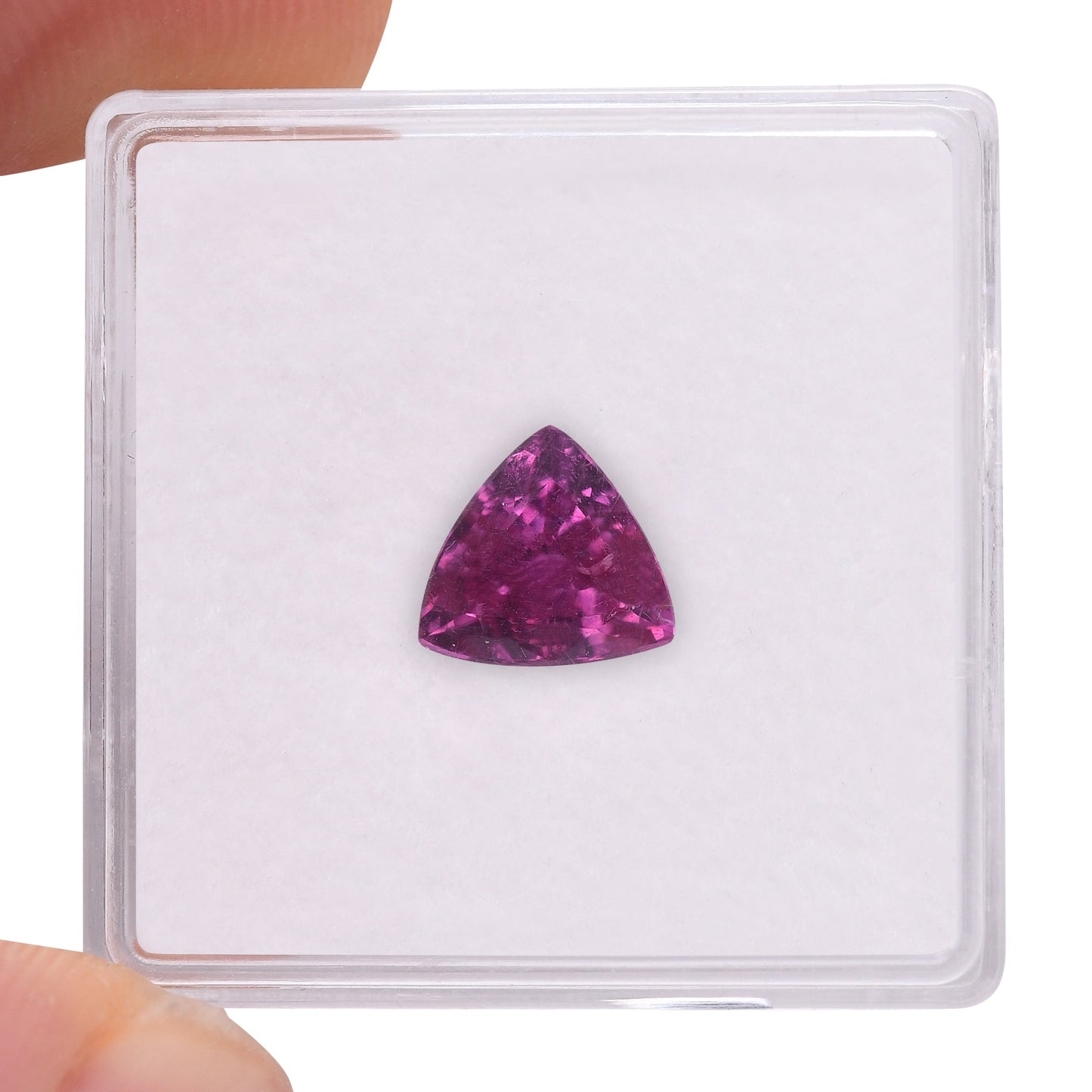 1,96 Karat rosafarbener THAI-Trilliant-Saphir GRS