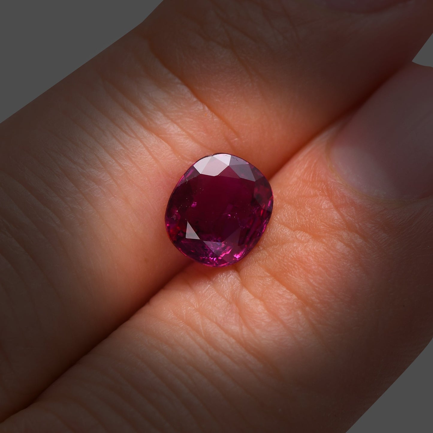 2.03 Carat Red THAI Cushion Ruby GRS