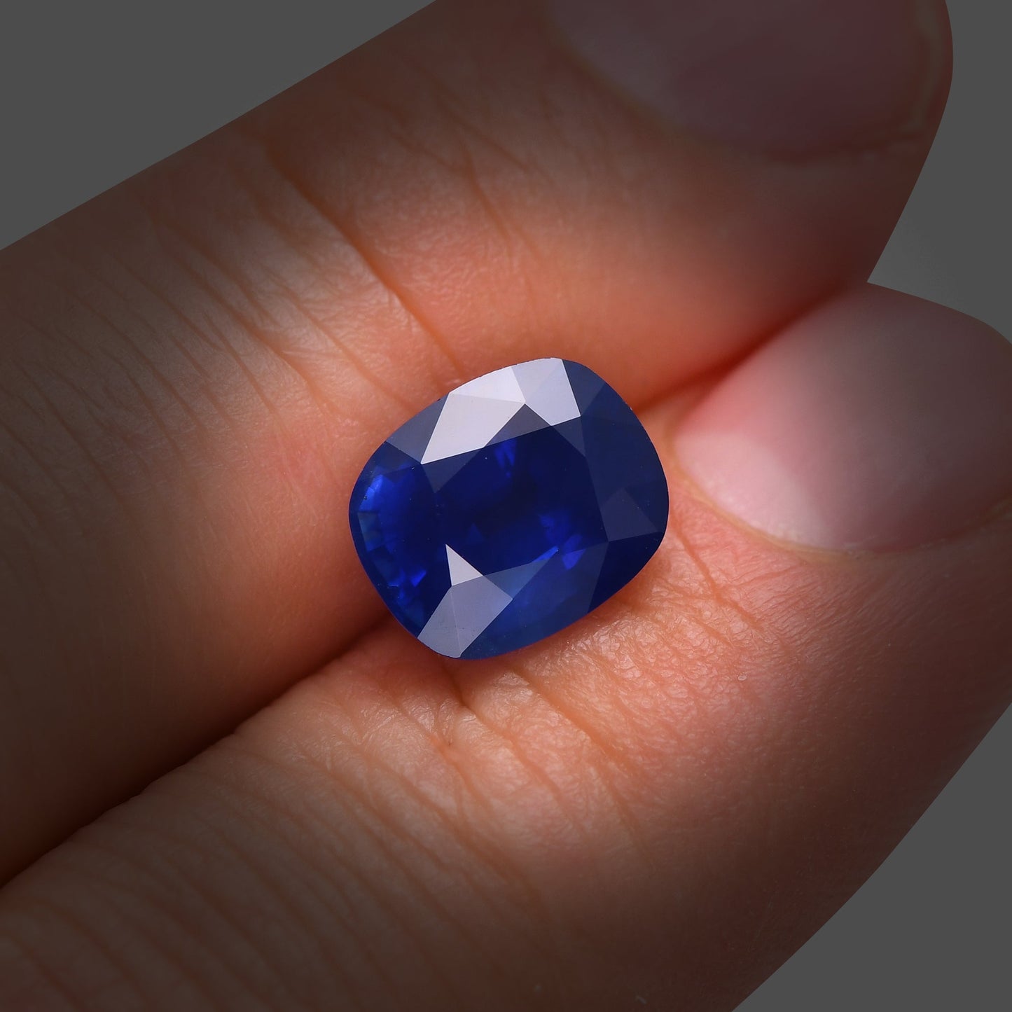 4.92 Carat Blue SRI LANKAN Cushion Sapphire GRS