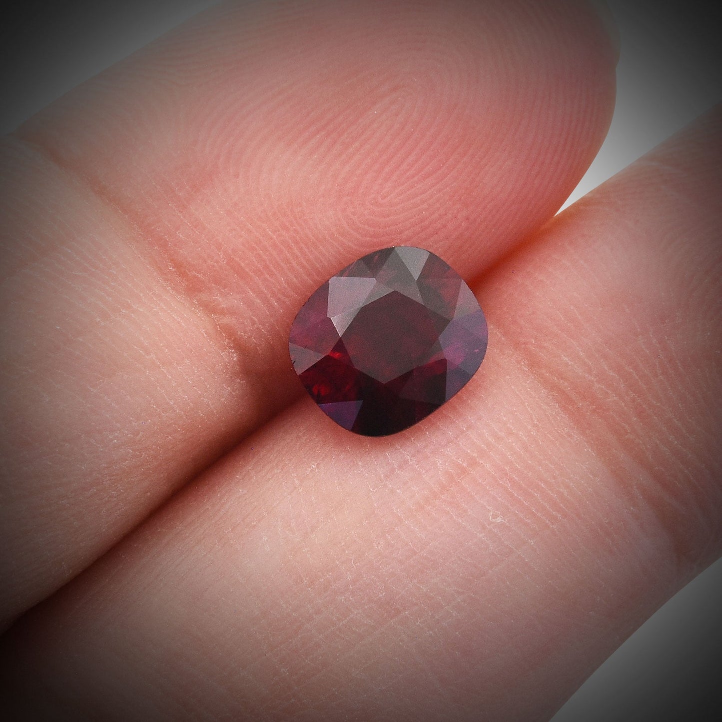 1.45 Carat Red Cushion Ruby GRS