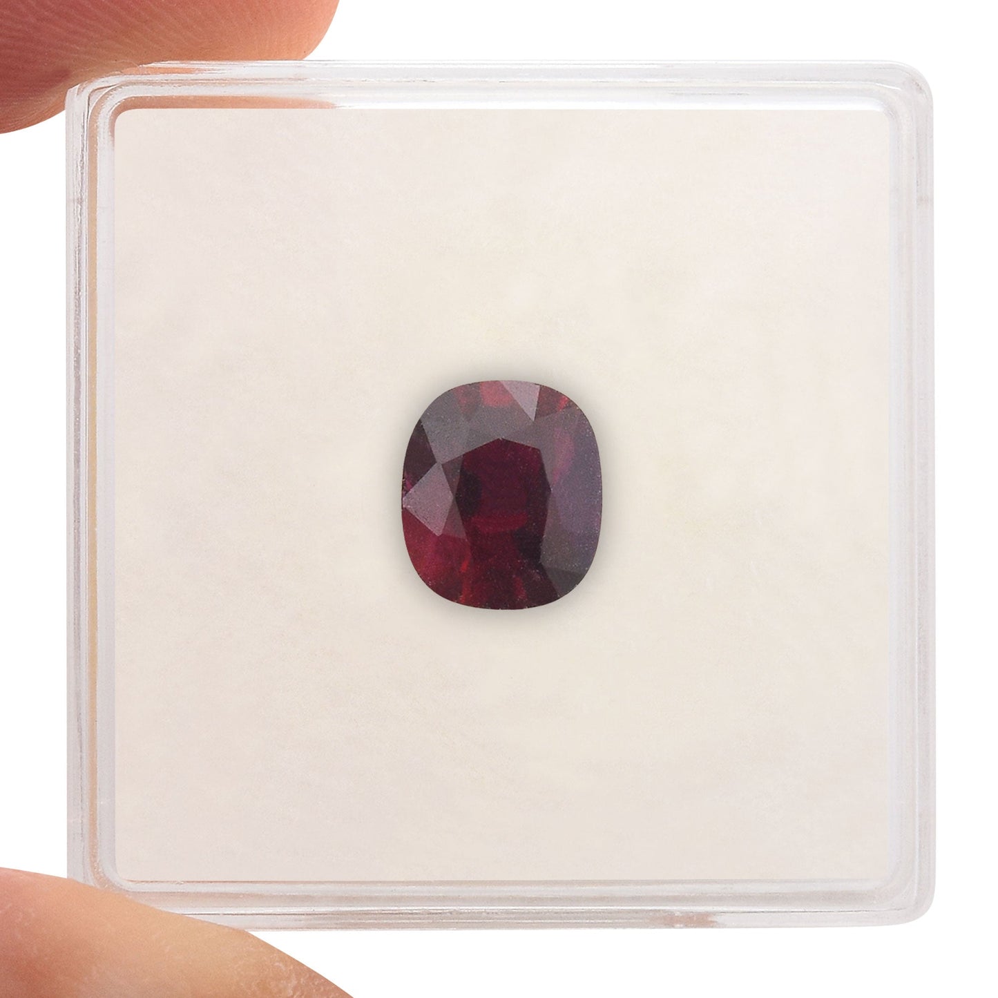 1.45 Carat Red Cushion Ruby GRS
