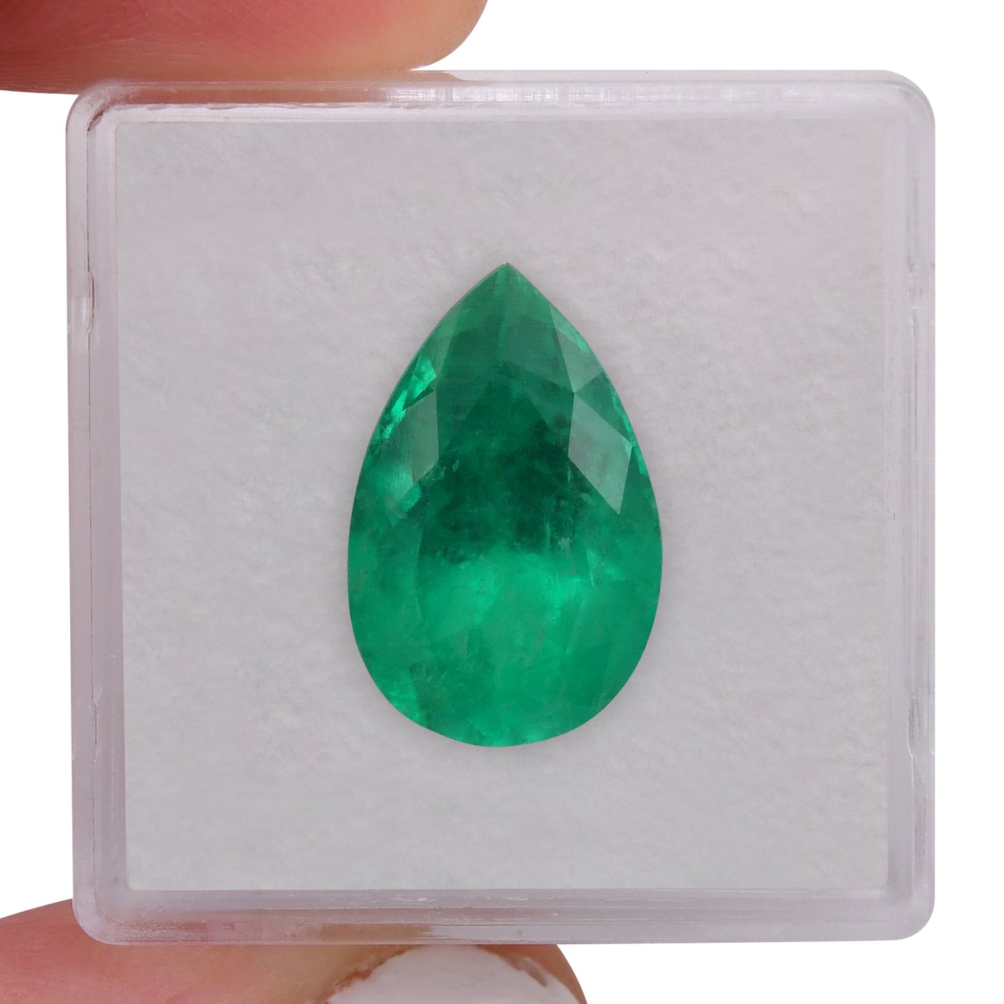 6.93 Carat Green COLOMBIAN Pear Emerald CD
