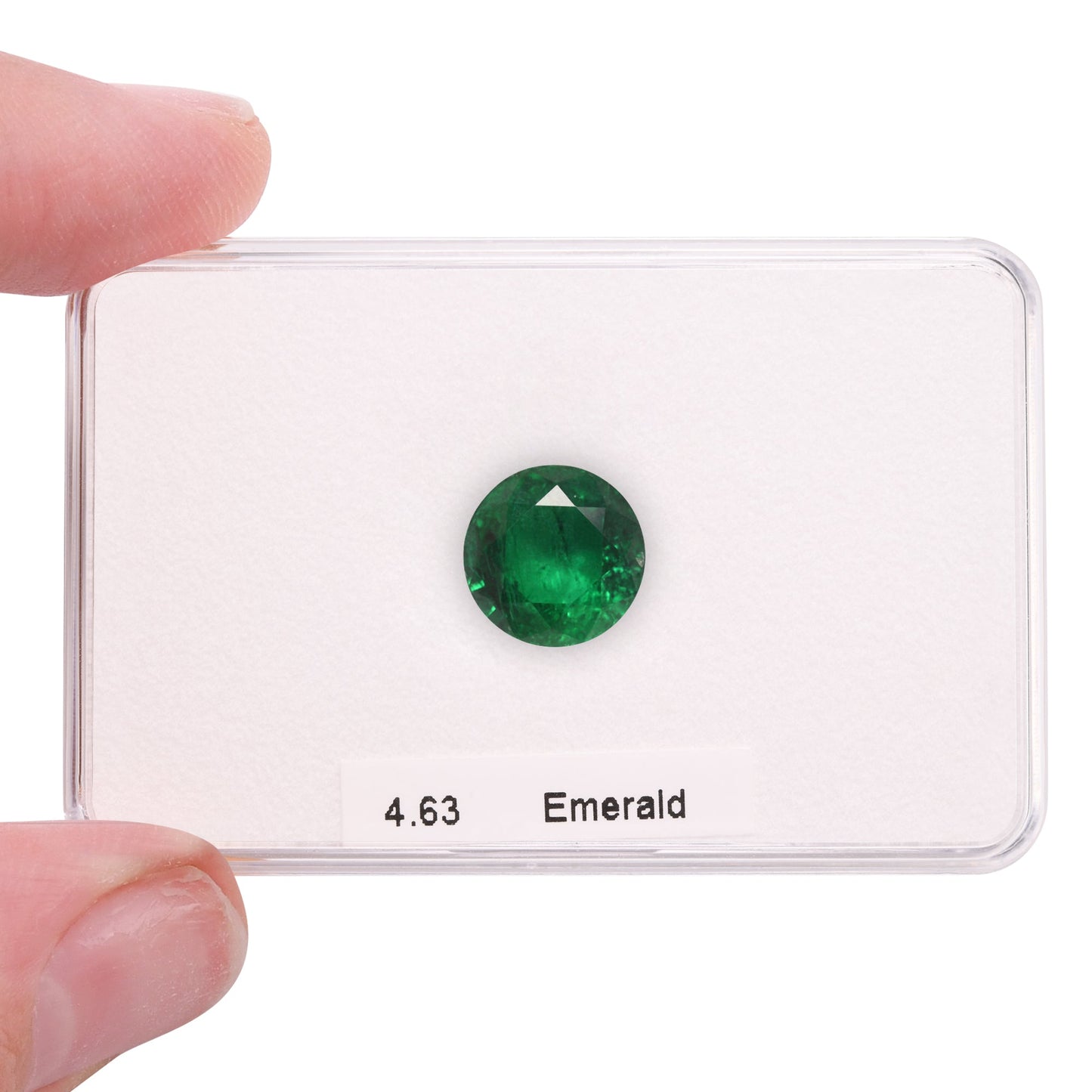 4,63 Karat grüner runder Smaragd