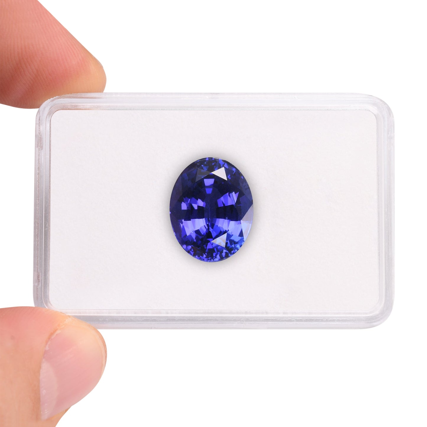 15,27 Karat blauer ovaler Tansanit aus Tansania, GWLAB