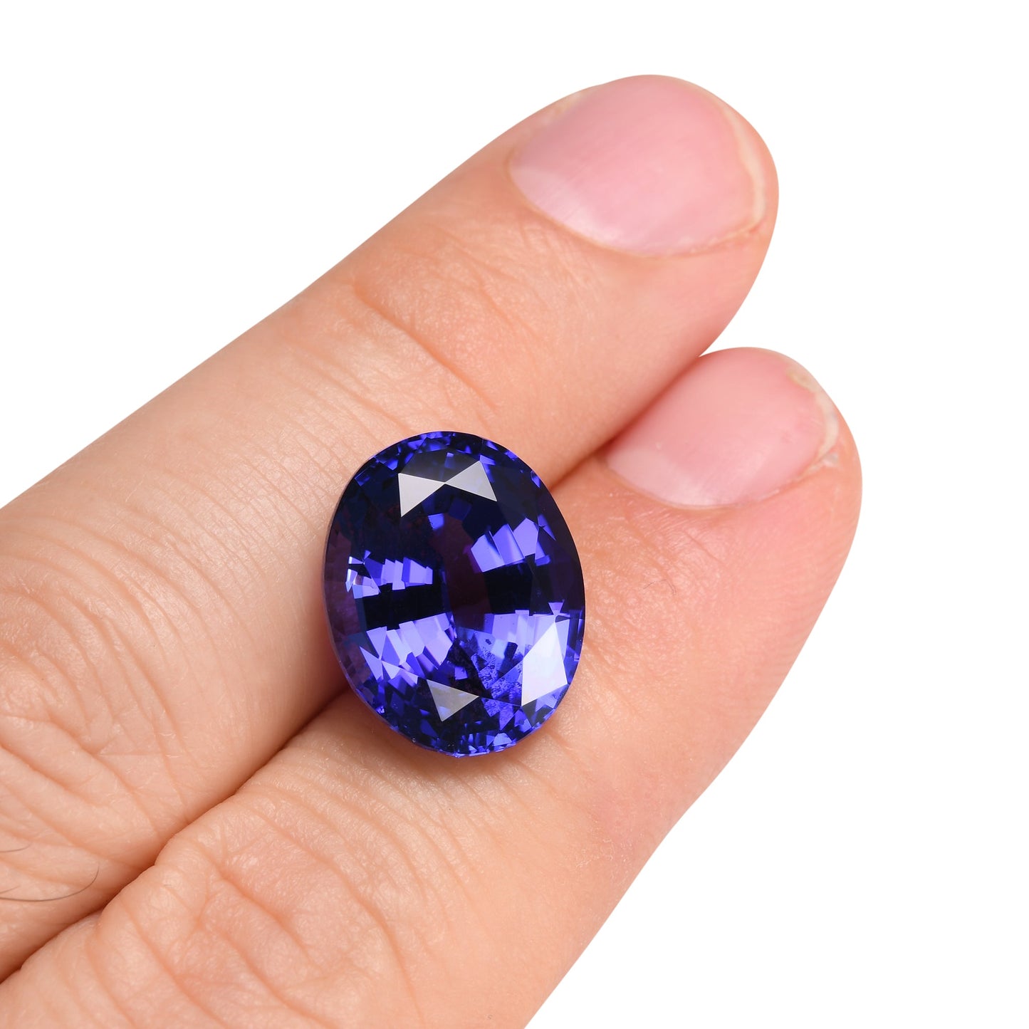 15,27 Karat blauer ovaler Tansanit aus Tansania, GWLAB