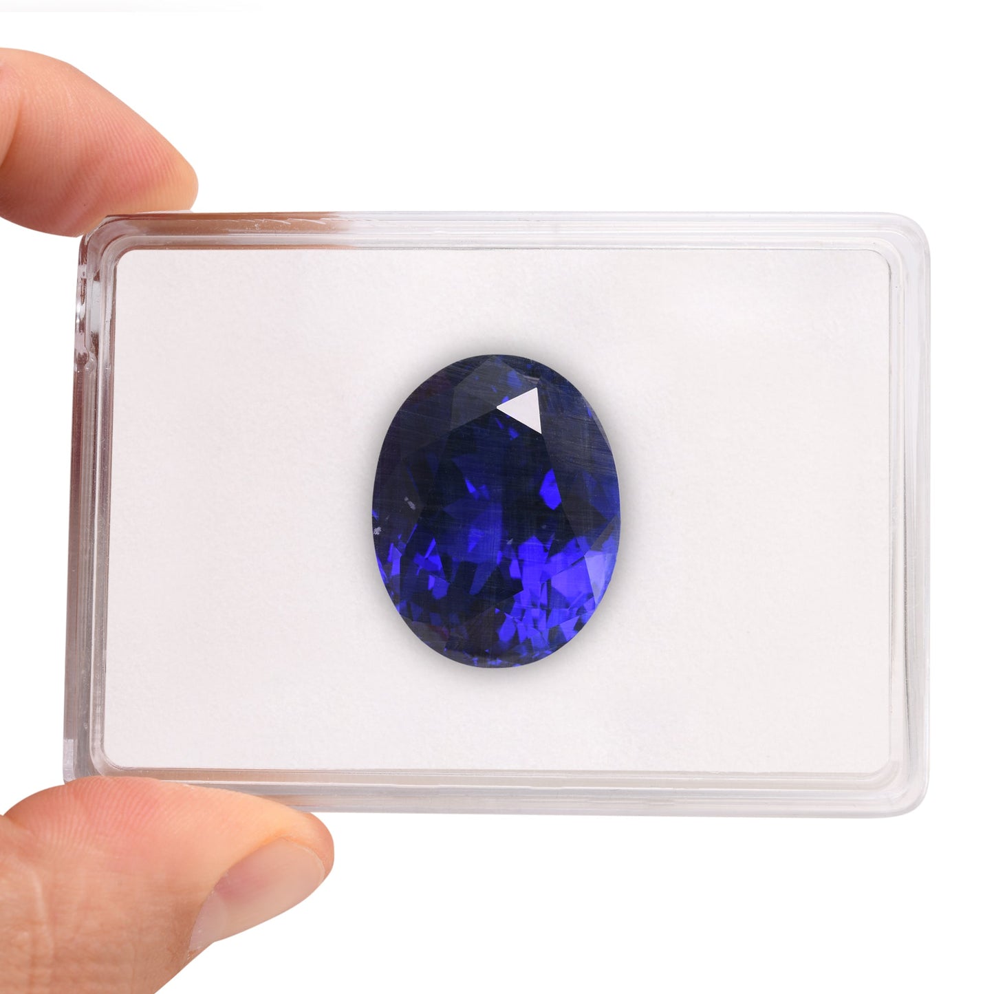 97,46 Karat blauer ovaler Tansanit aus Tansania, GWLAB