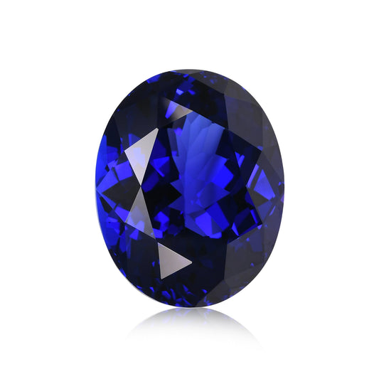 97,46 Karat blauer ovaler Tansanit aus Tansania, GWLAB