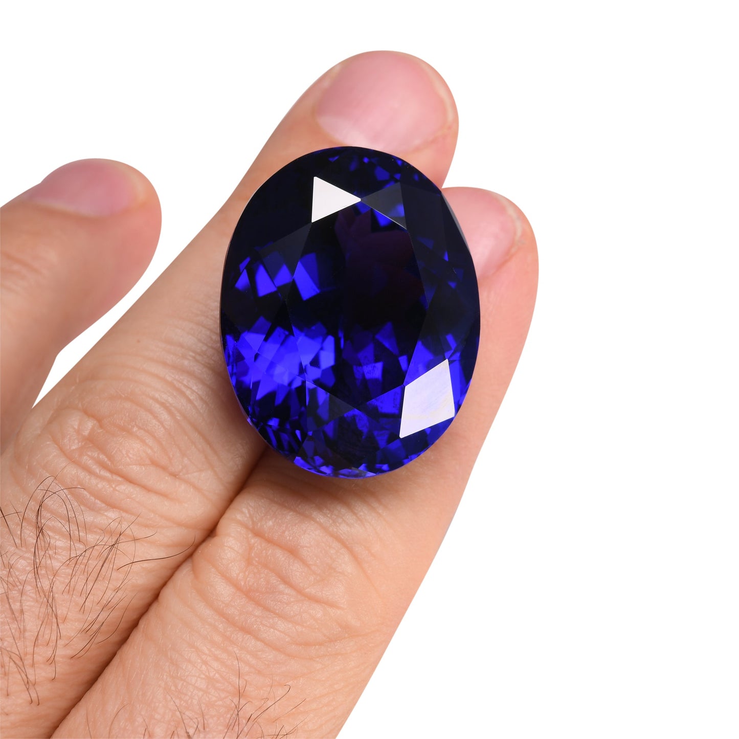97,46 Karat blauer ovaler Tansanit aus Tansania, GWLAB