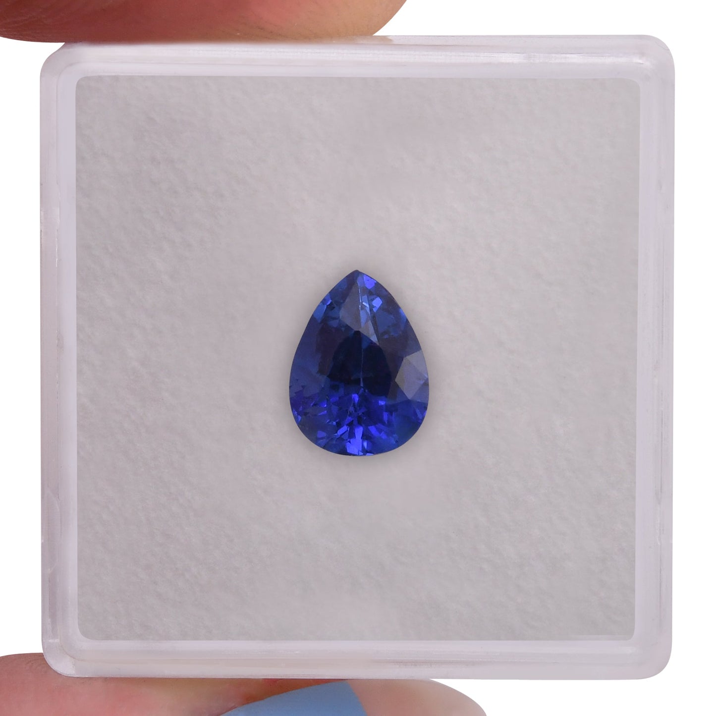 1,76 Karat blauer Birnensaphir AGL