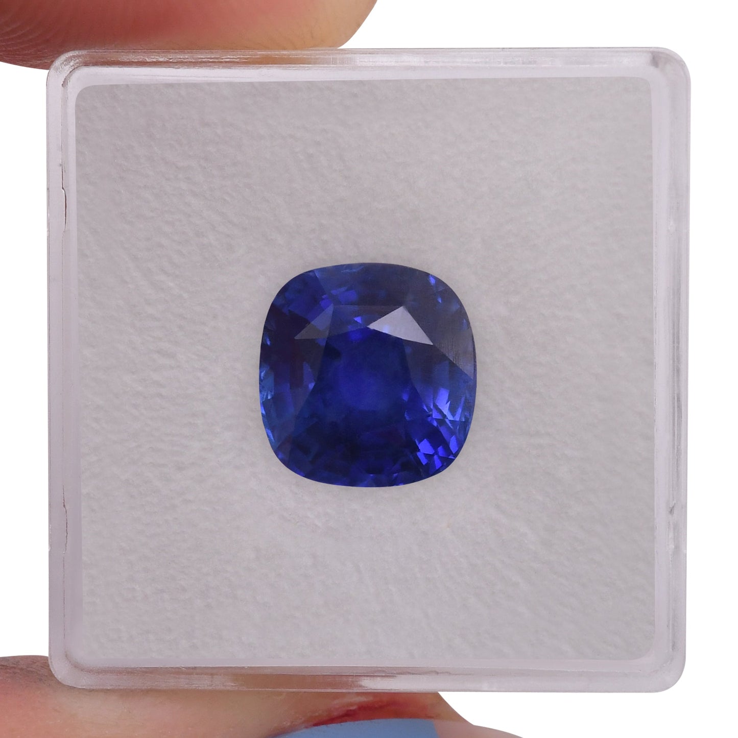6,08 Karat blauer sri-lankischer Kissen-Saphir GRS