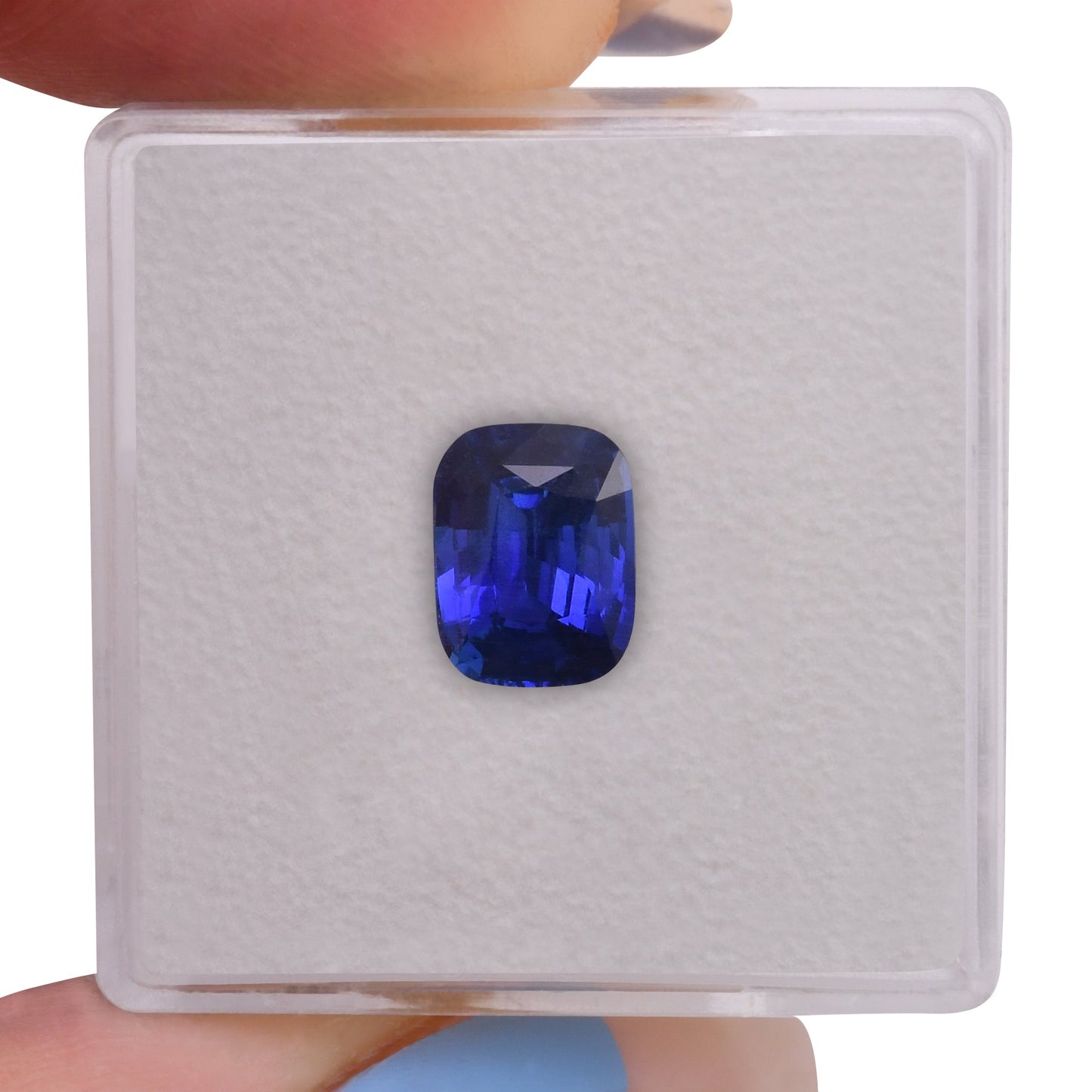 2,07 Karat blauer sri-lankischer Kissen-Saphir CD