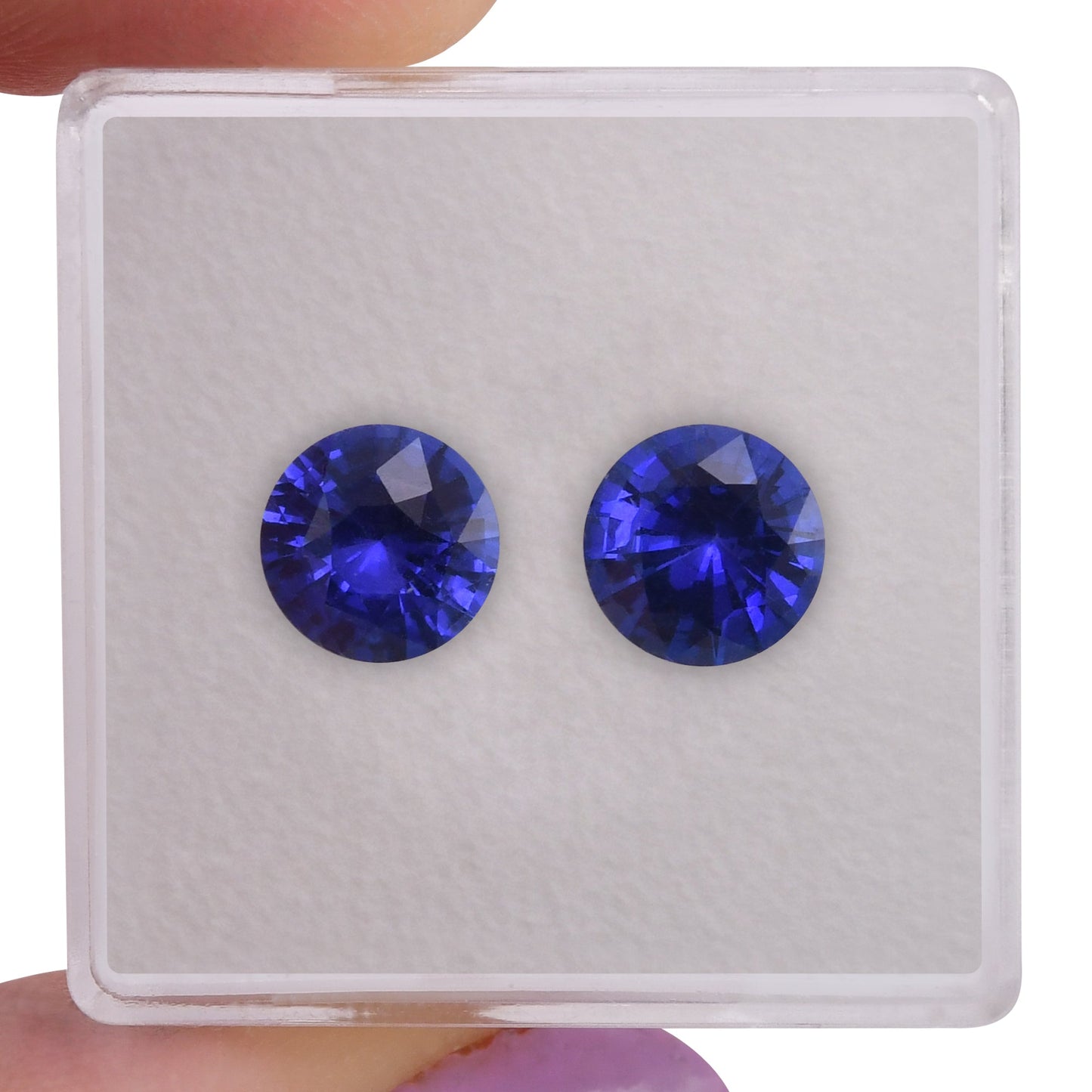 3,08 Karat blauer runder Saphir aus Sri Lanka