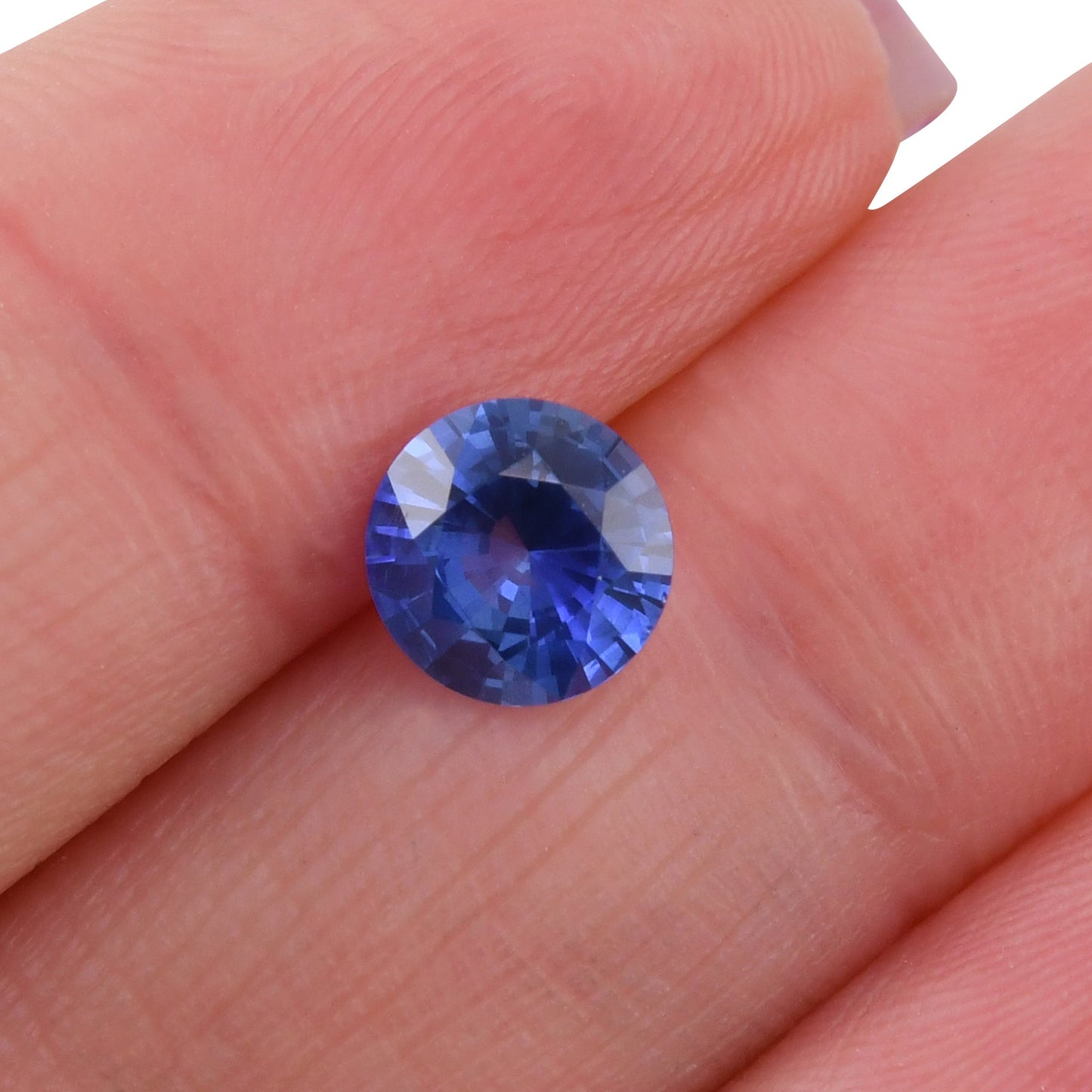1,41 Karat blauer runder Saphir aus Sri Lanka