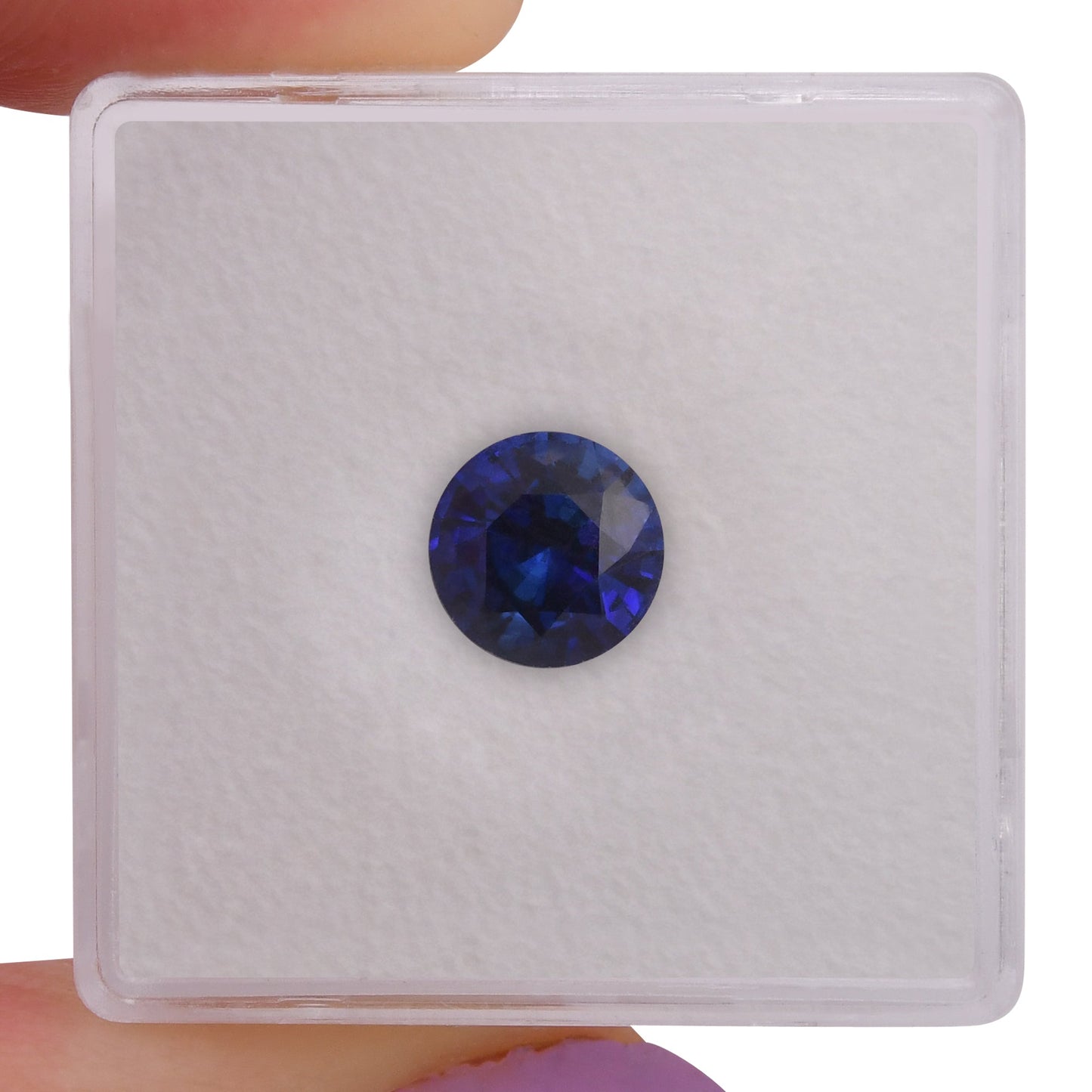 1,73 Karat blauer runder Saphir aus Sri Lanka