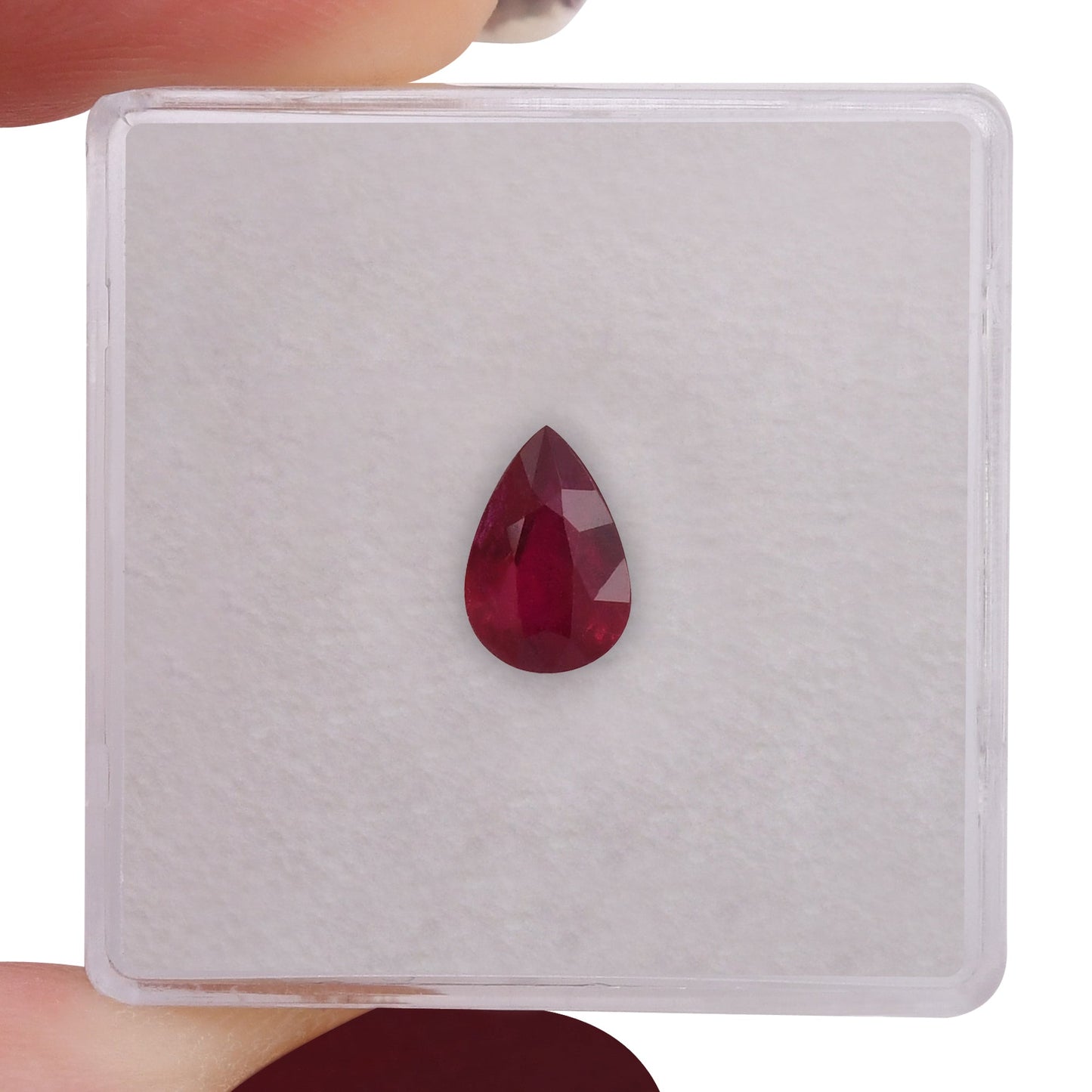 1,00 Karat roter Mosambik-Birnenrubin