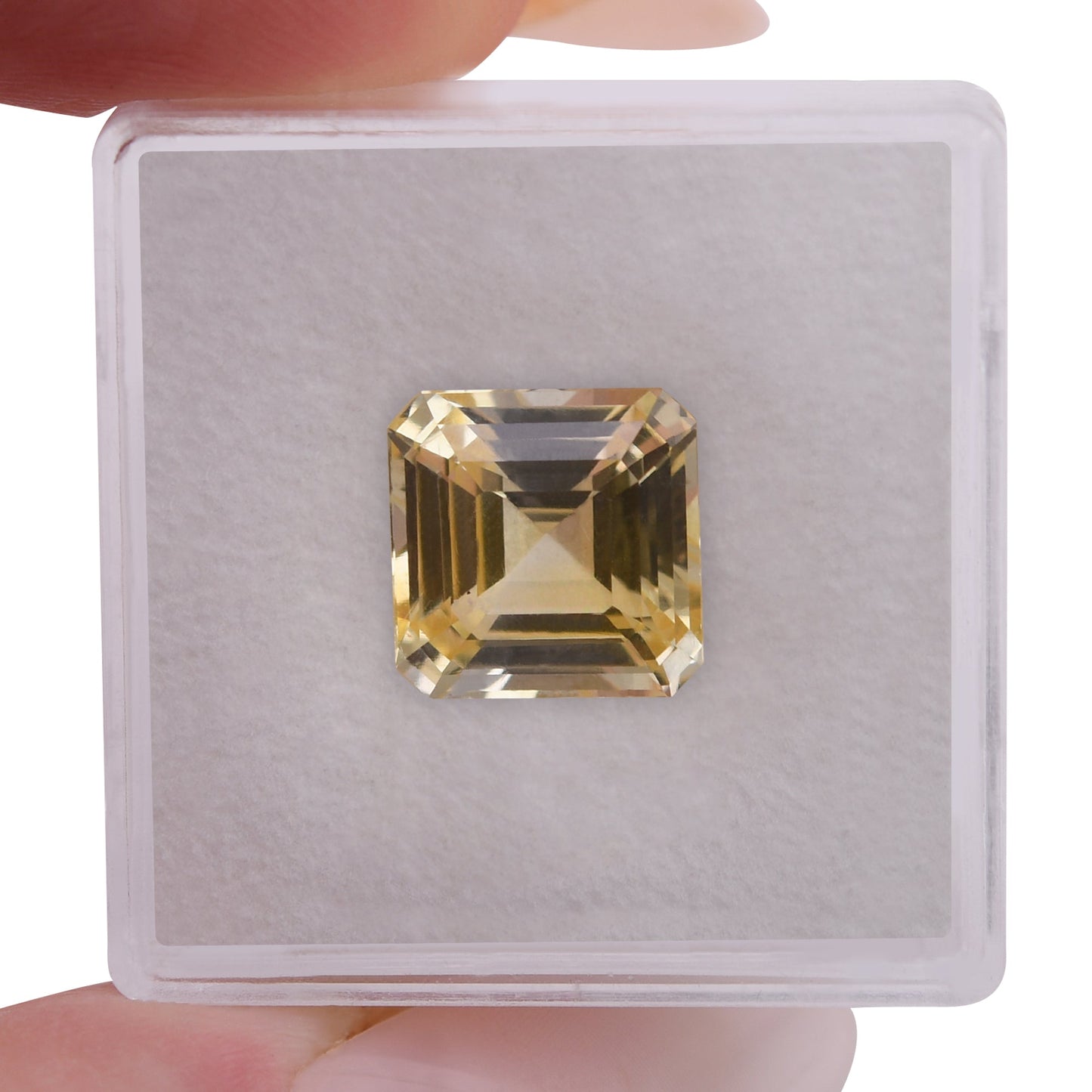5,65 Karat Gelber Sri Lanka Quadratischer Smaragd Saphir CD