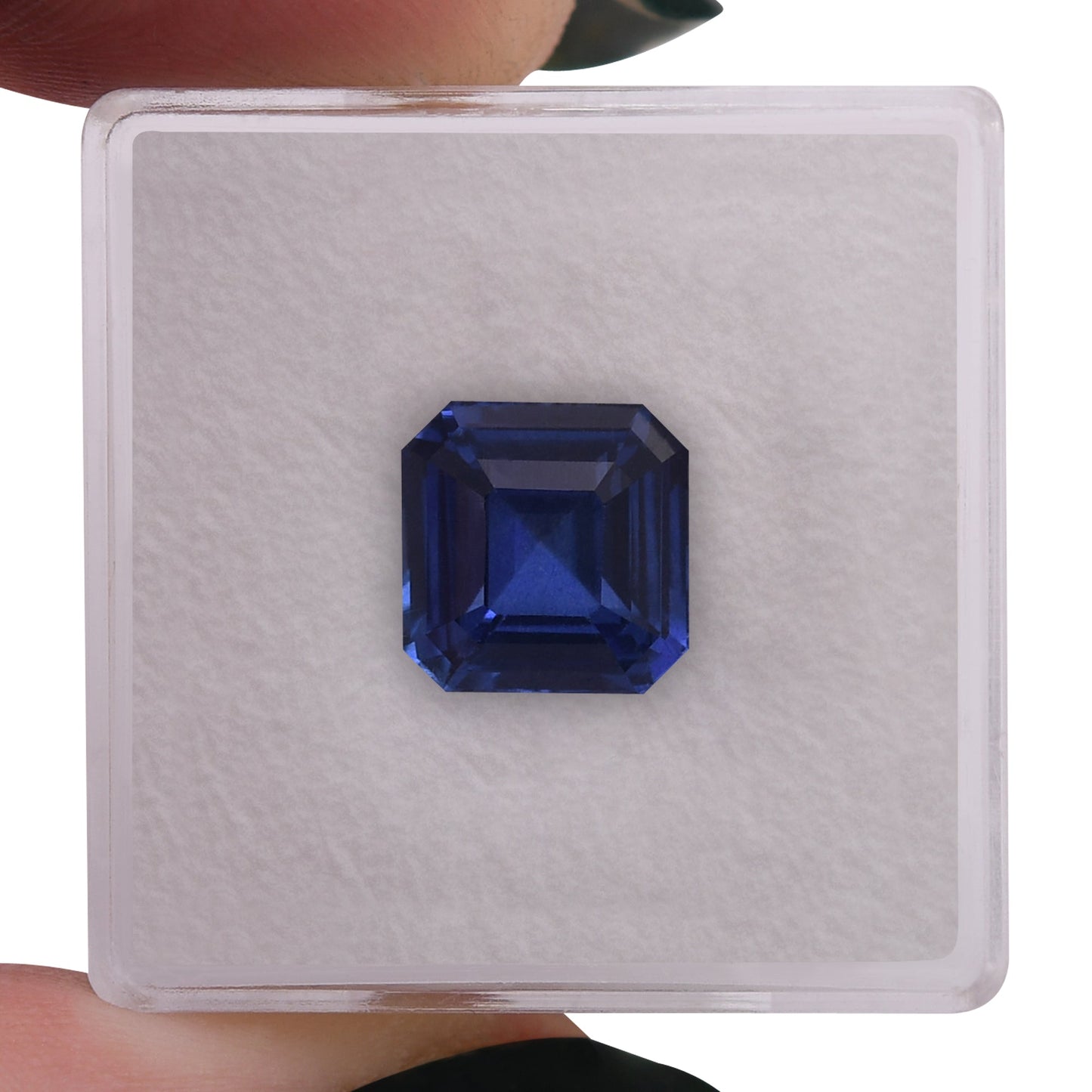 4,07 Karat Blau SRI LANKAN Quadratischer Smaragd Saphir CD