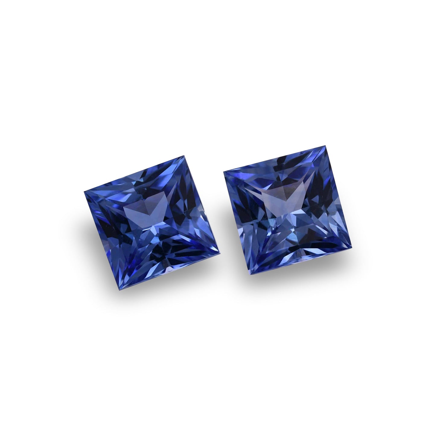 5,60 Karat blaue Sri Lanka Prinzesssaphire (Paar)