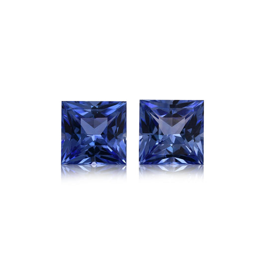 5,60 Karat blaue Sri Lanka Prinzesssaphire (Paar)